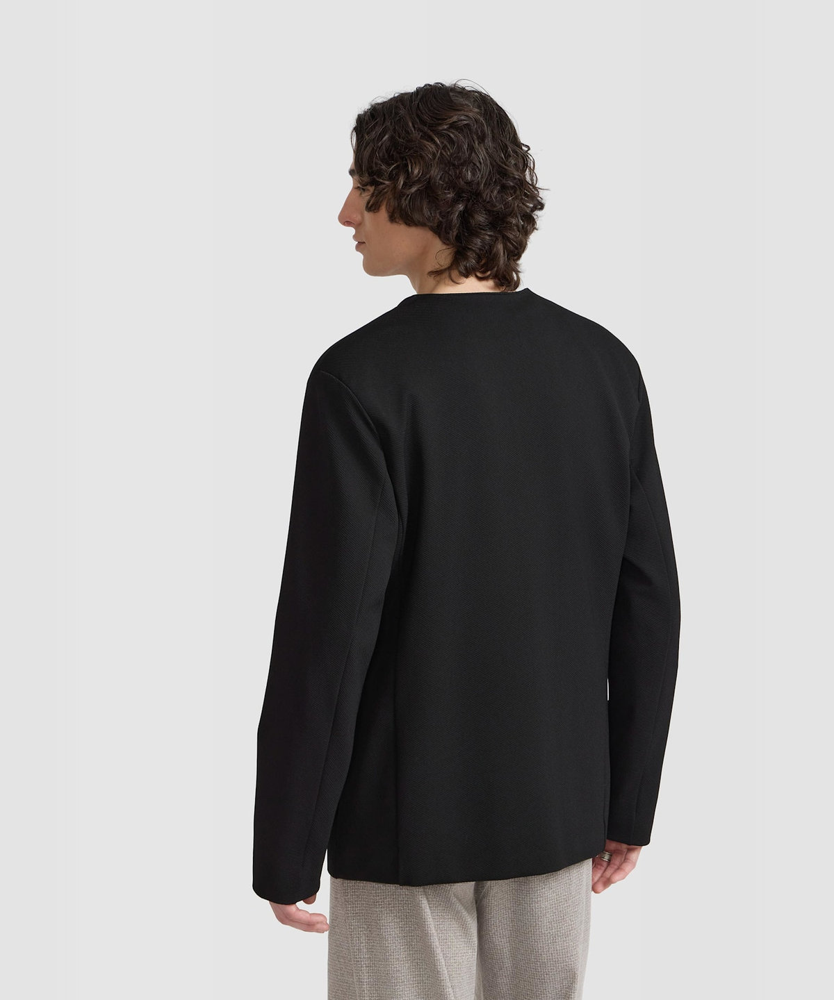 HOMME メンズ メンズ ツイル ジャージー ジャケット "Wase" ブラック