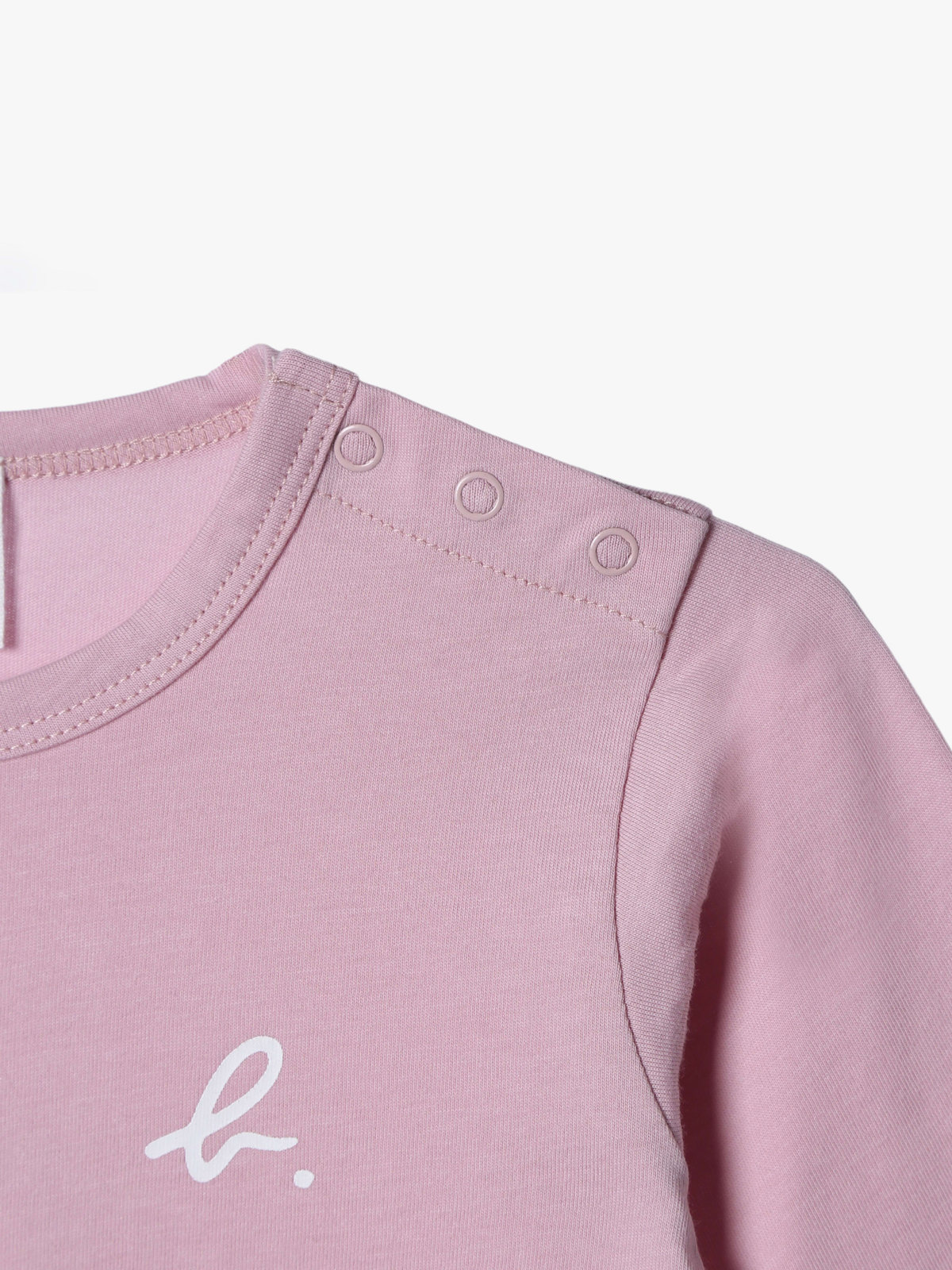 ENFANT ベビー ベビー ロゴ ハート プリント コットン 長袖 Tシャツ ピンク