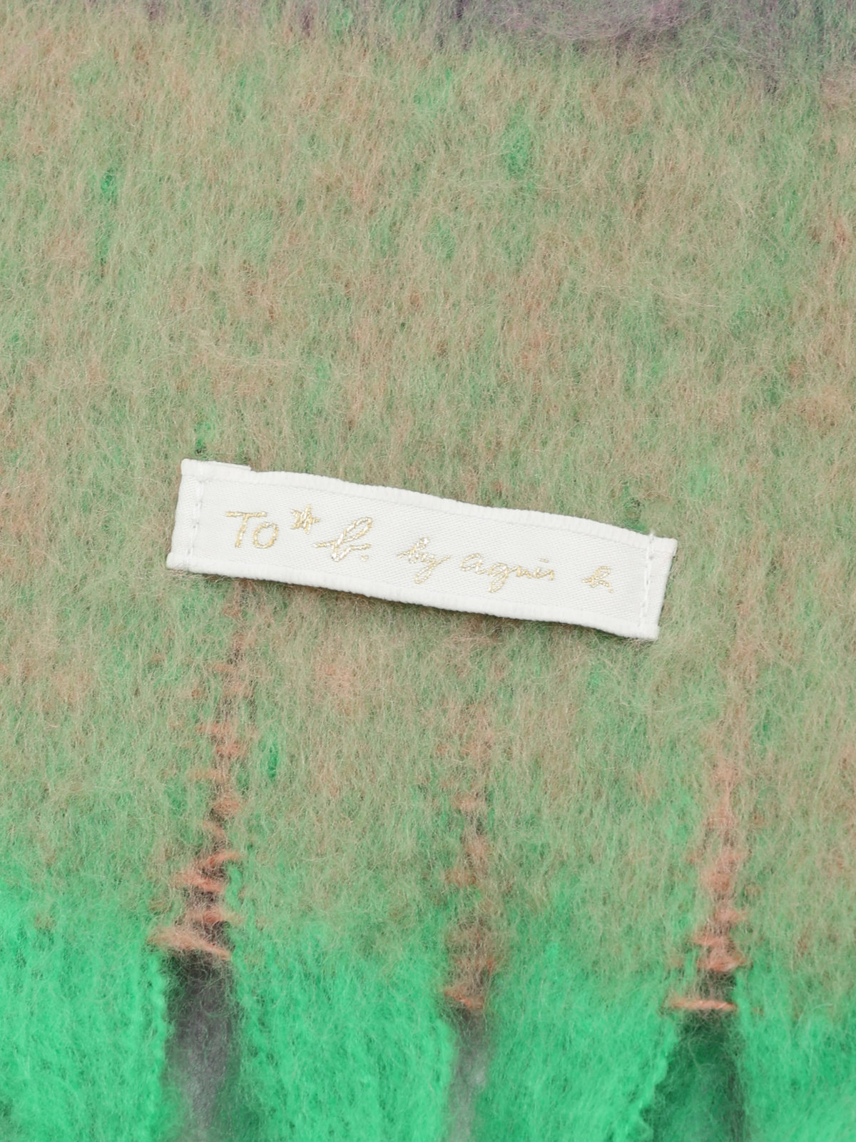 To b. by agnès b. WEB限定 ブロックチェック ストール ブラック系その他