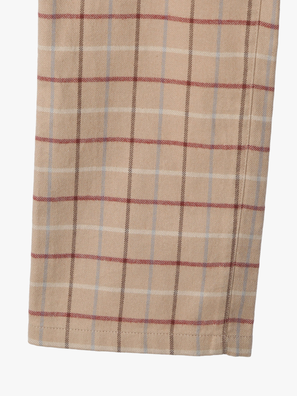 ENFANT ユニセックス 【Outlet】キッズ チェック コットン フルレングス パンツ ベージュ