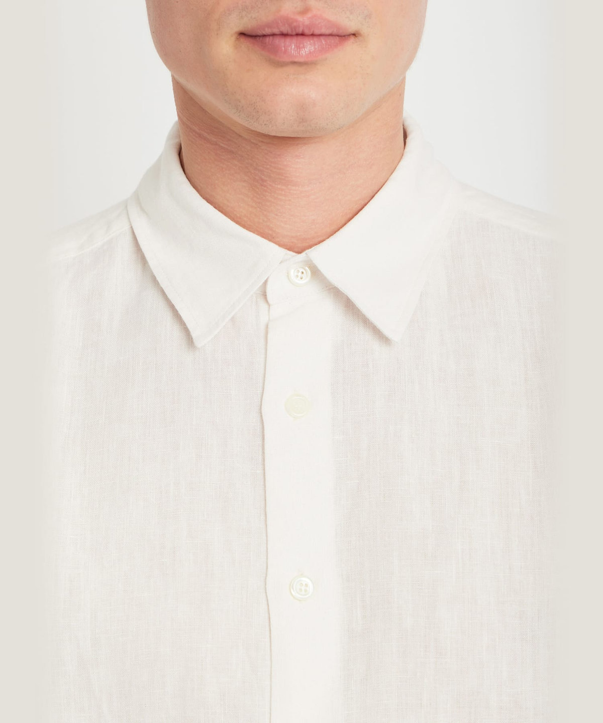 HOMME メンズ メンズ リネンキャンバス 長袖 シャツ "Andr?" ベージュ