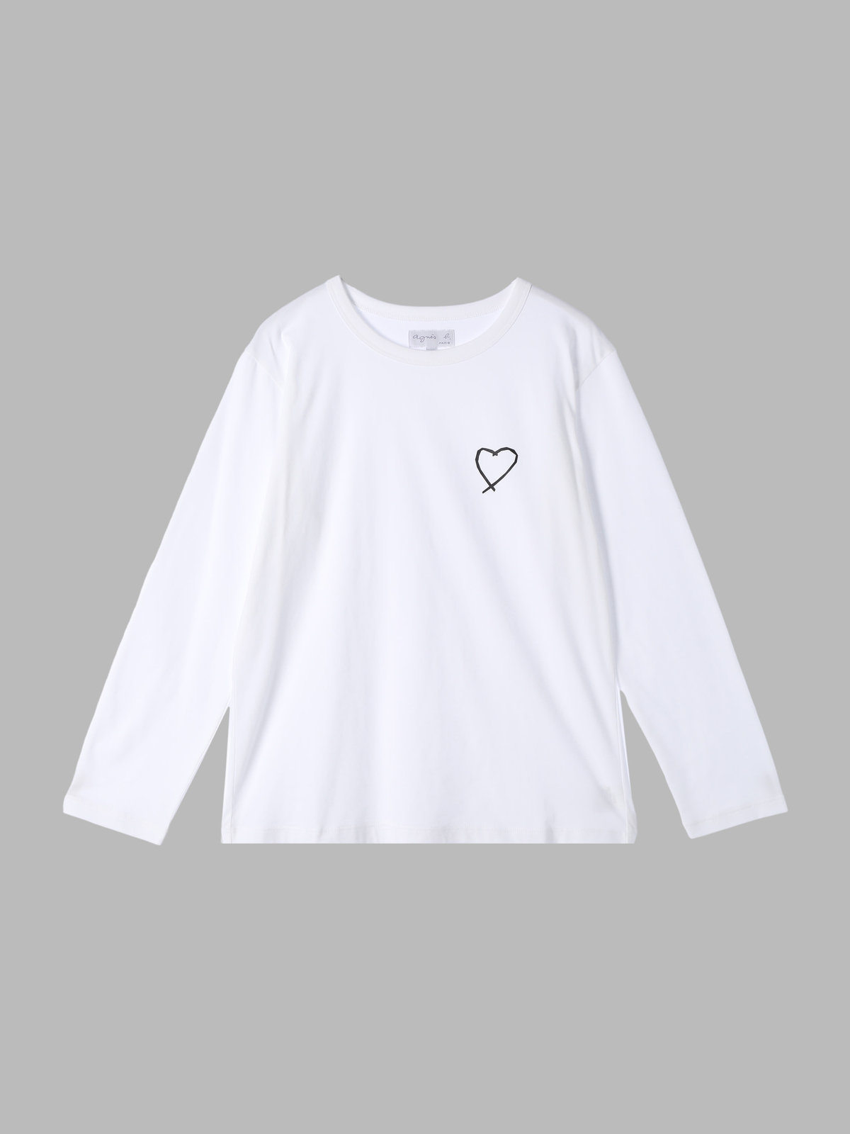 FEMME ウィメンズ アイコニック プリント コットン 長袖 Tシャツ ”Sarajevo heart” ホワイト