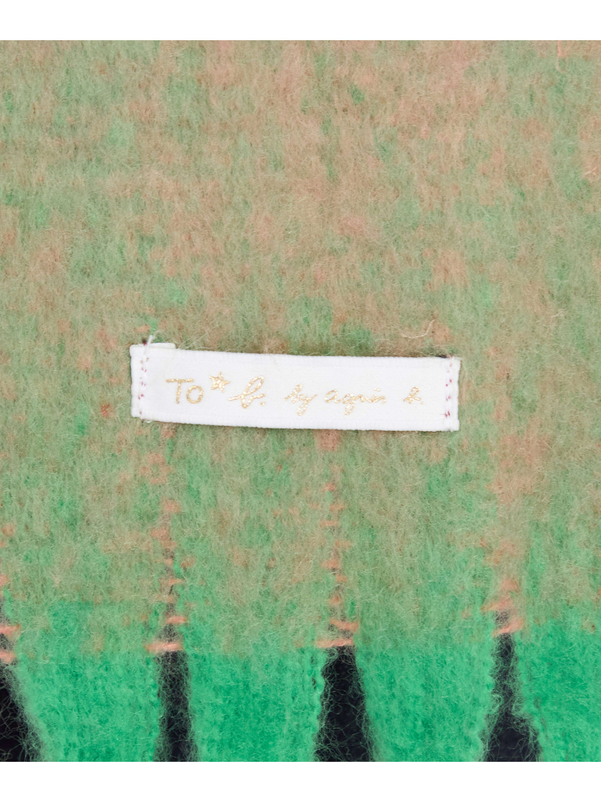 To b. by agnès b. WEB限定 ブロックチェック ストール ブラック系その他