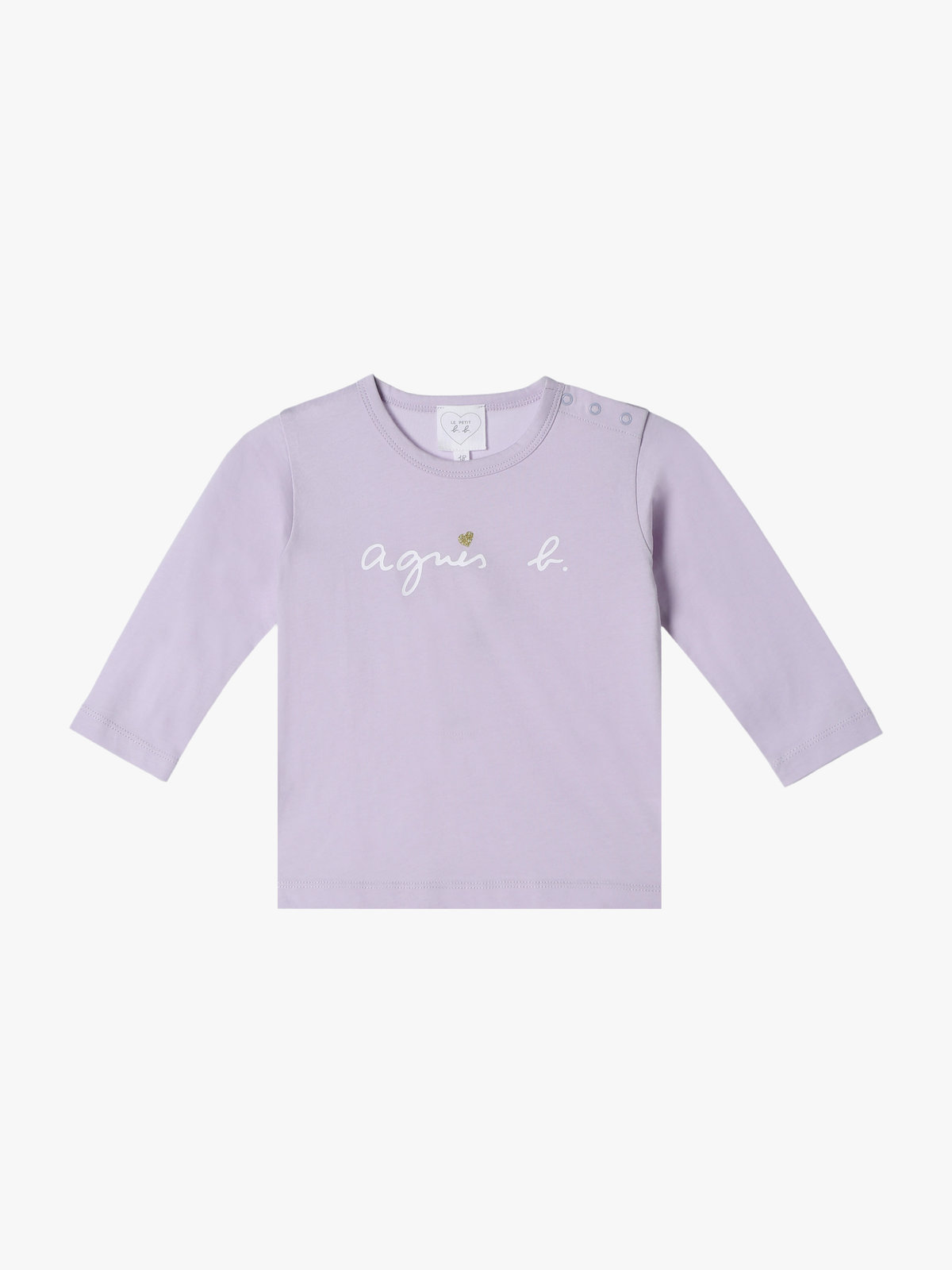 ENFANT ベビー ベビー ロゴ ハート プリント コットン 長袖 Tシャツ パープル系その他