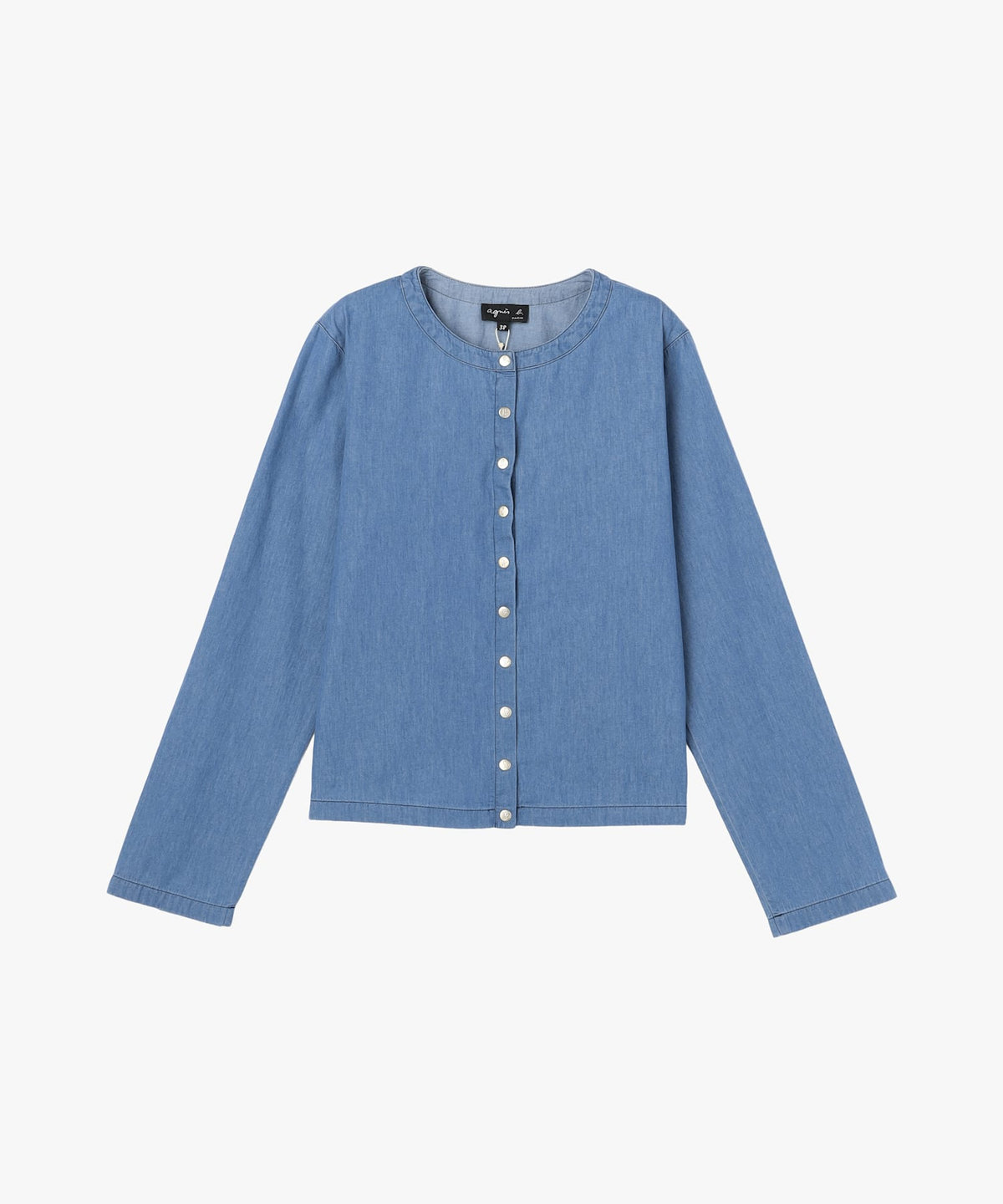 FEMME ウィメンズ デニム シャンブレー 長袖 カーディガンプレッション ブルー