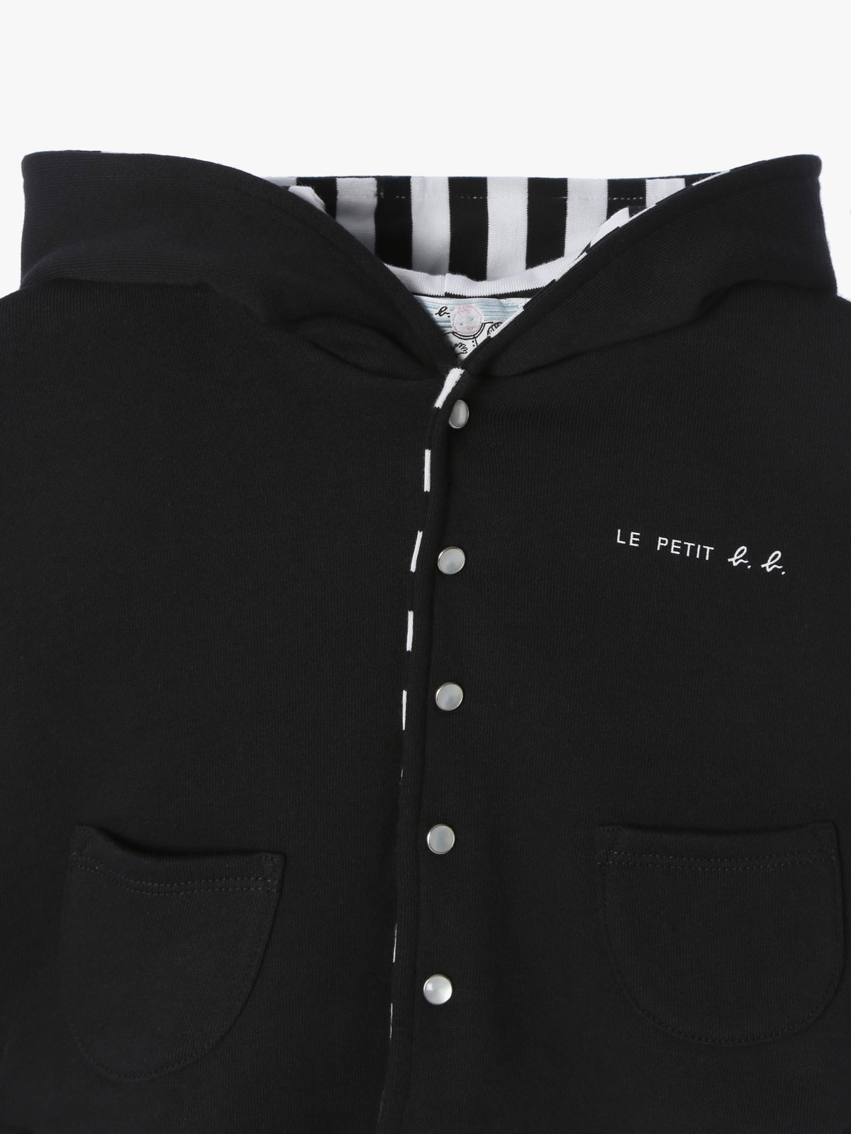 ENFANT ベビー ベビー ”b.b.”ロゴ コットン リバーシブル ポンチョ ブラック