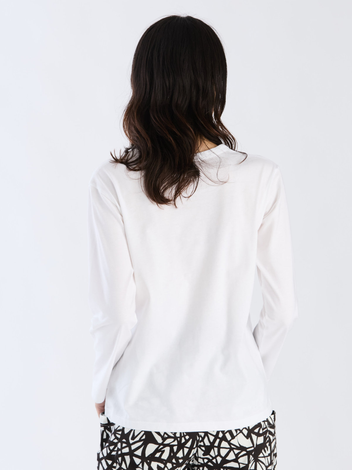 FEMME ウィメンズ アイコニック プリント コットン 長袖 Tシャツ ”Sarajevo heart” ホワイト