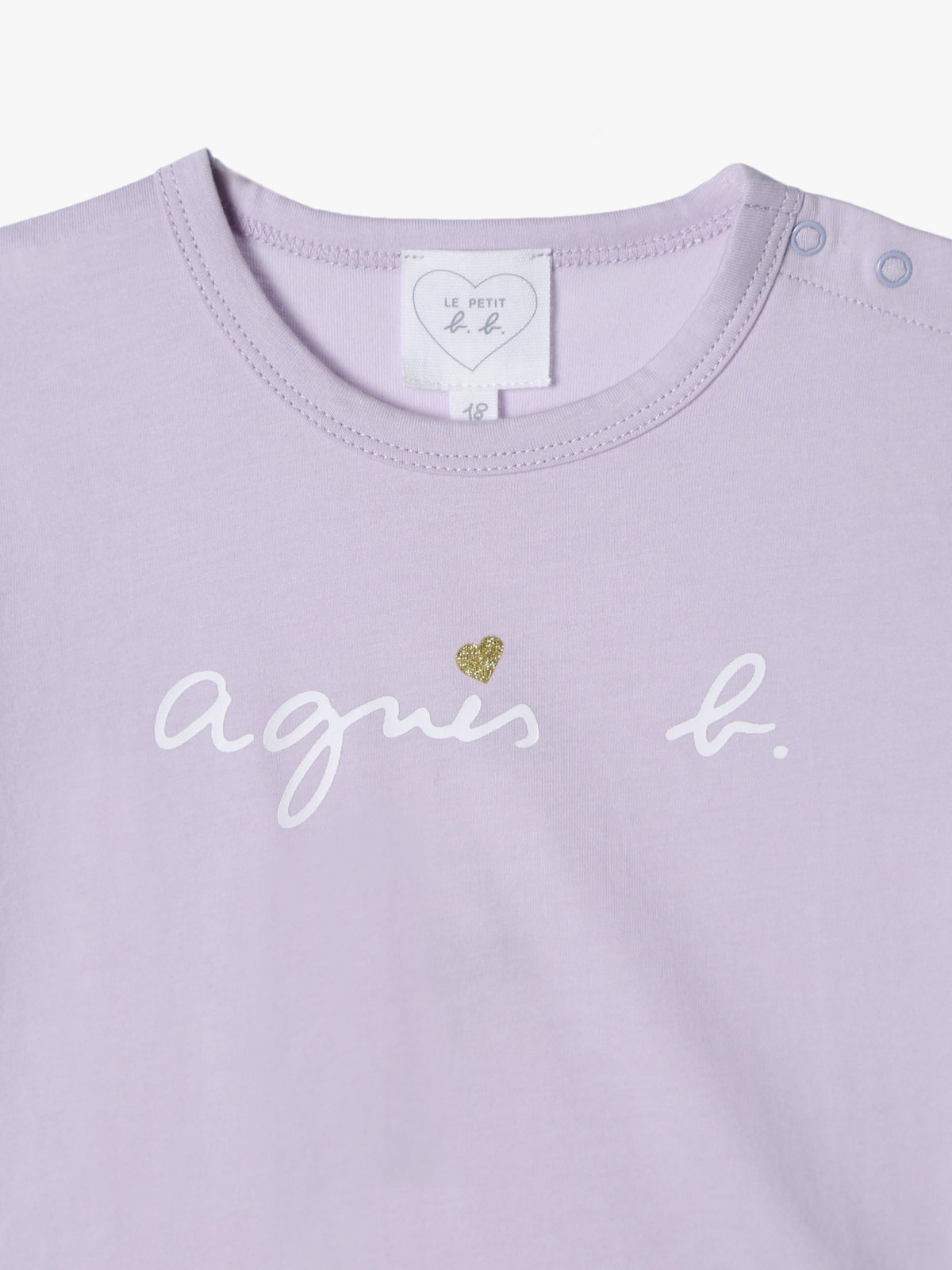 ENFANT ベビー ベビー ロゴ ハート プリント コットン 長袖 Tシャツ パープル系その他