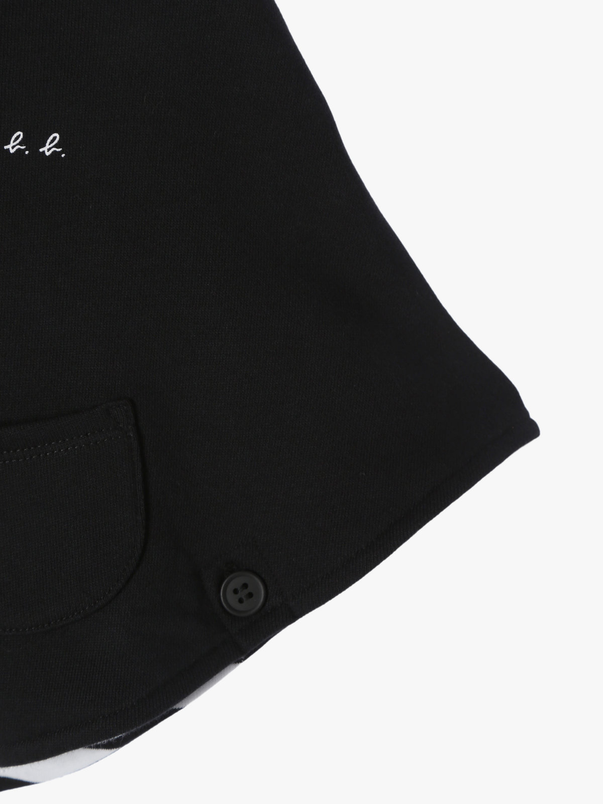 ENFANT ベビー ベビー ”b.b.”ロゴ コットン リバーシブル ポンチョ ブラック