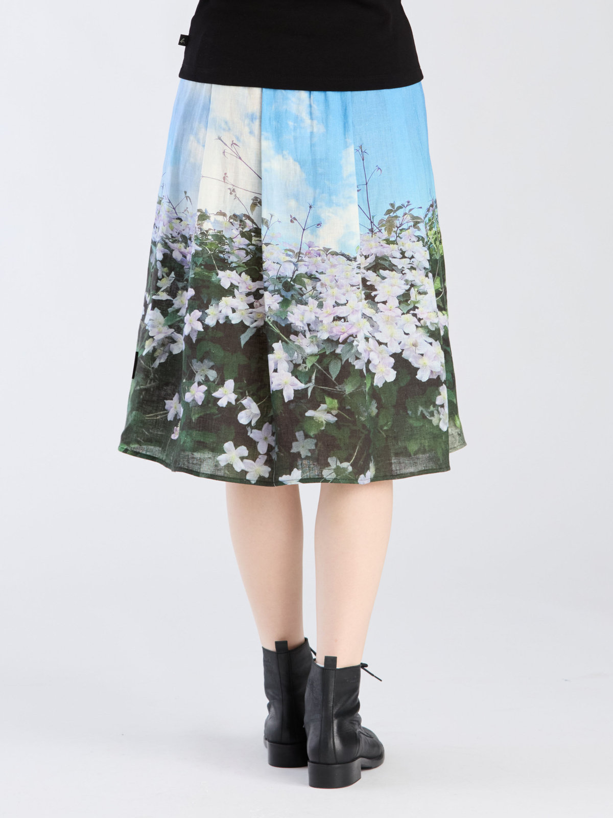 FEMME ウィメンズ フォトプリント リネン フレアスカート "Seringat" マルチ