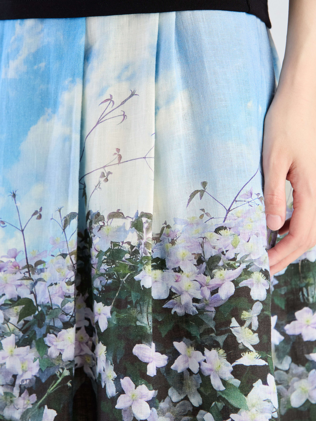 FEMME ウィメンズ フォトプリント リネン フレアスカート "Seringat" マルチ