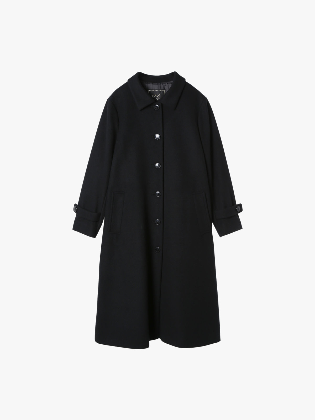 To b. by agnès b. ラムウールロングコート ブラック