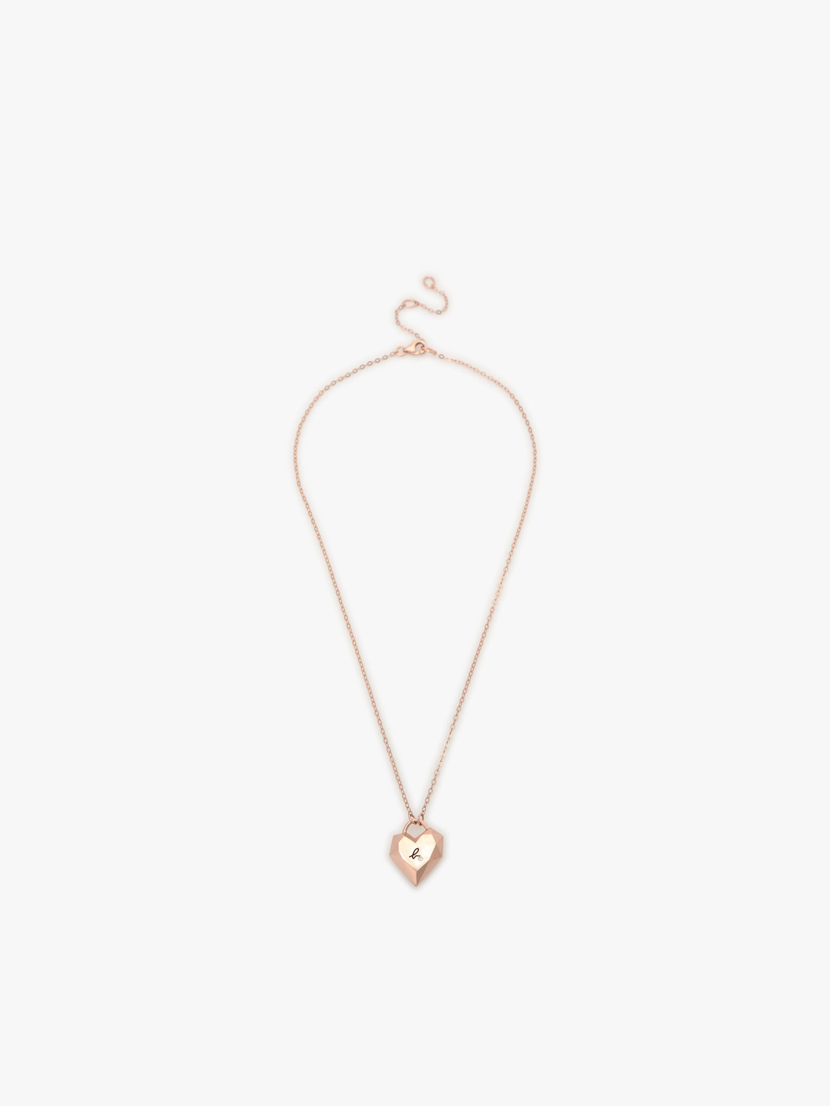 FEMME ウィメンズ ハート ネックレス ”Carving of love” ピンクベージュ