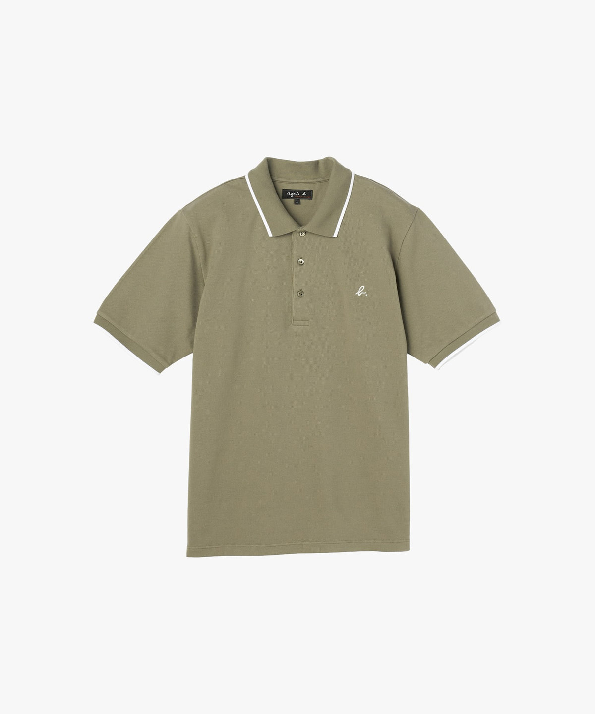 HOMME メンズ メンズ "b."ロゴ 刺繍 コットン 半袖 ポロシャツ "Brazilia" グリーン系その他