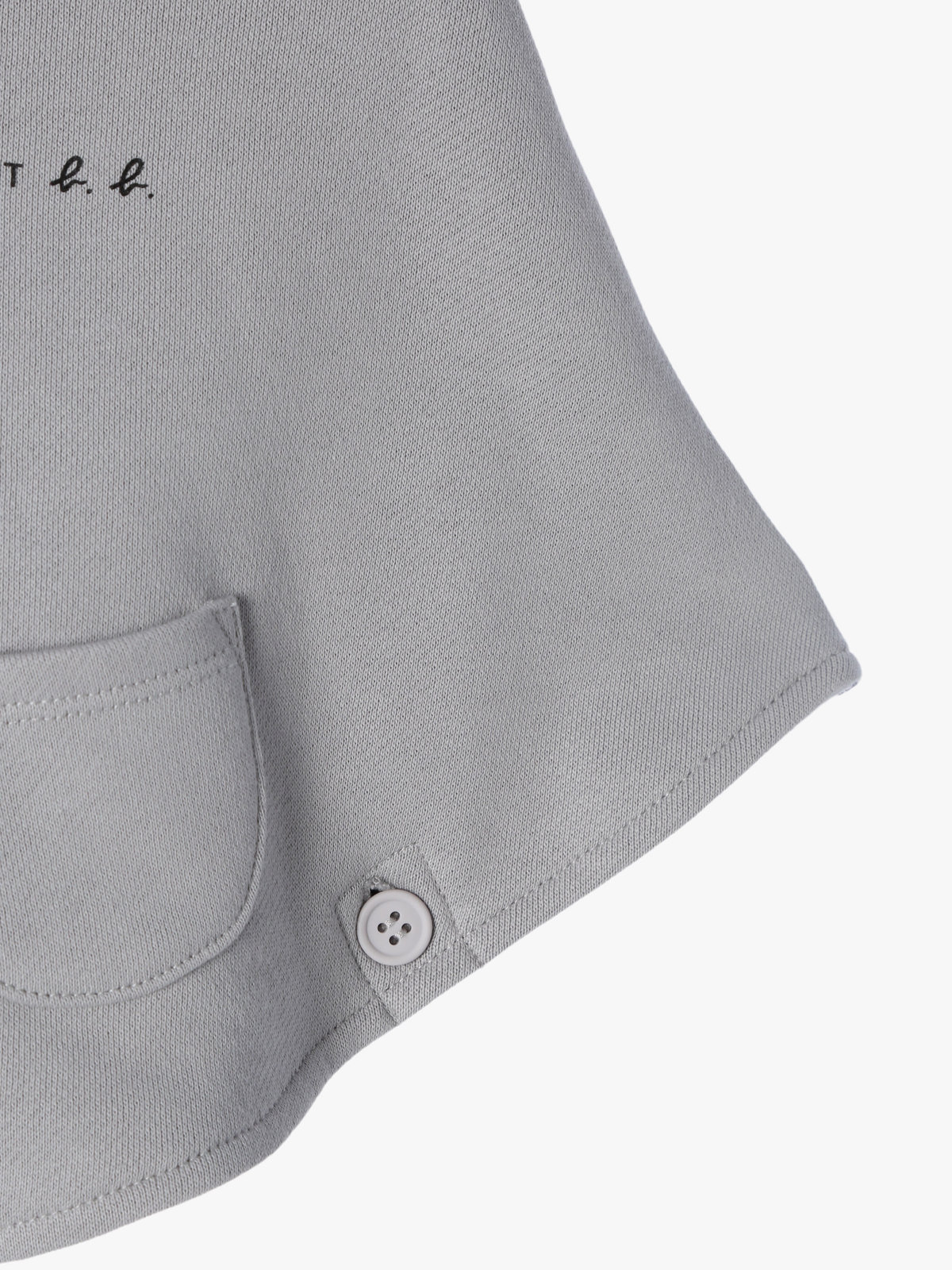 ENFANT ベビー ベビー ”b.b.”ロゴ コットン リバーシブル ポンチョ グレー