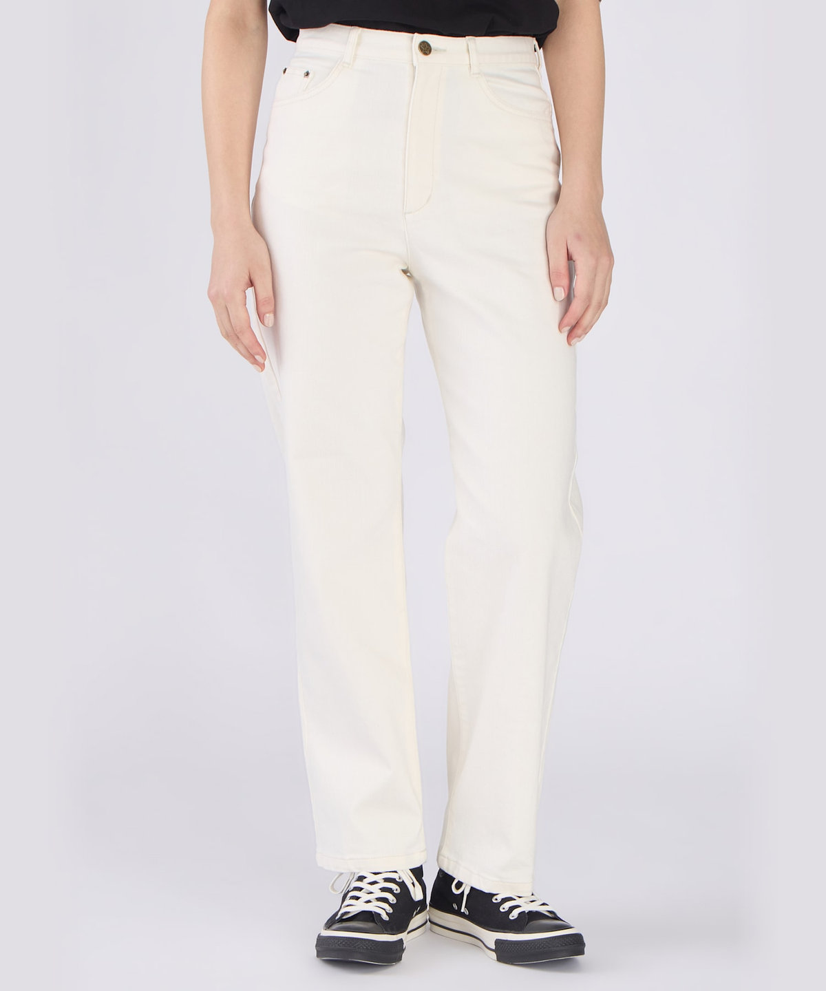 To b. by agnès b. ホワイトデニムストレートパンツ ホワイト