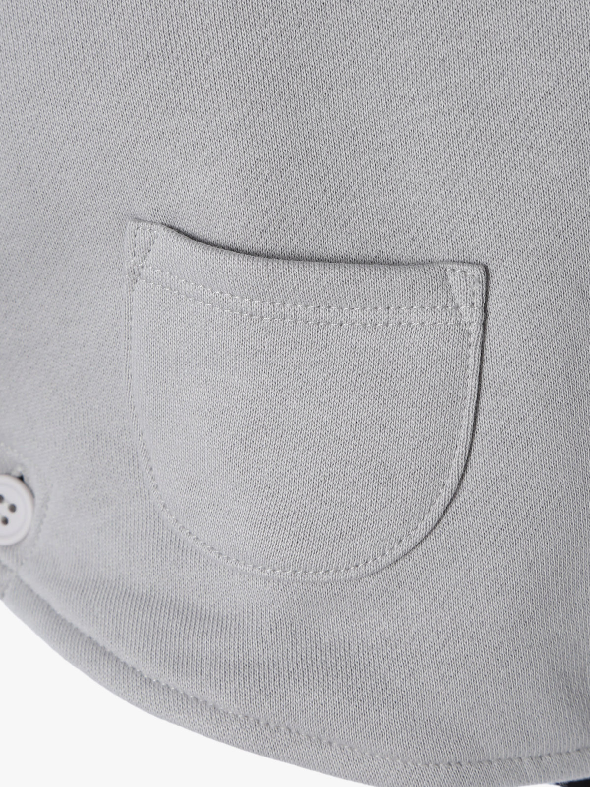 ENFANT ベビー ベビー ”b.b.”ロゴ コットン リバーシブル ポンチョ グレー