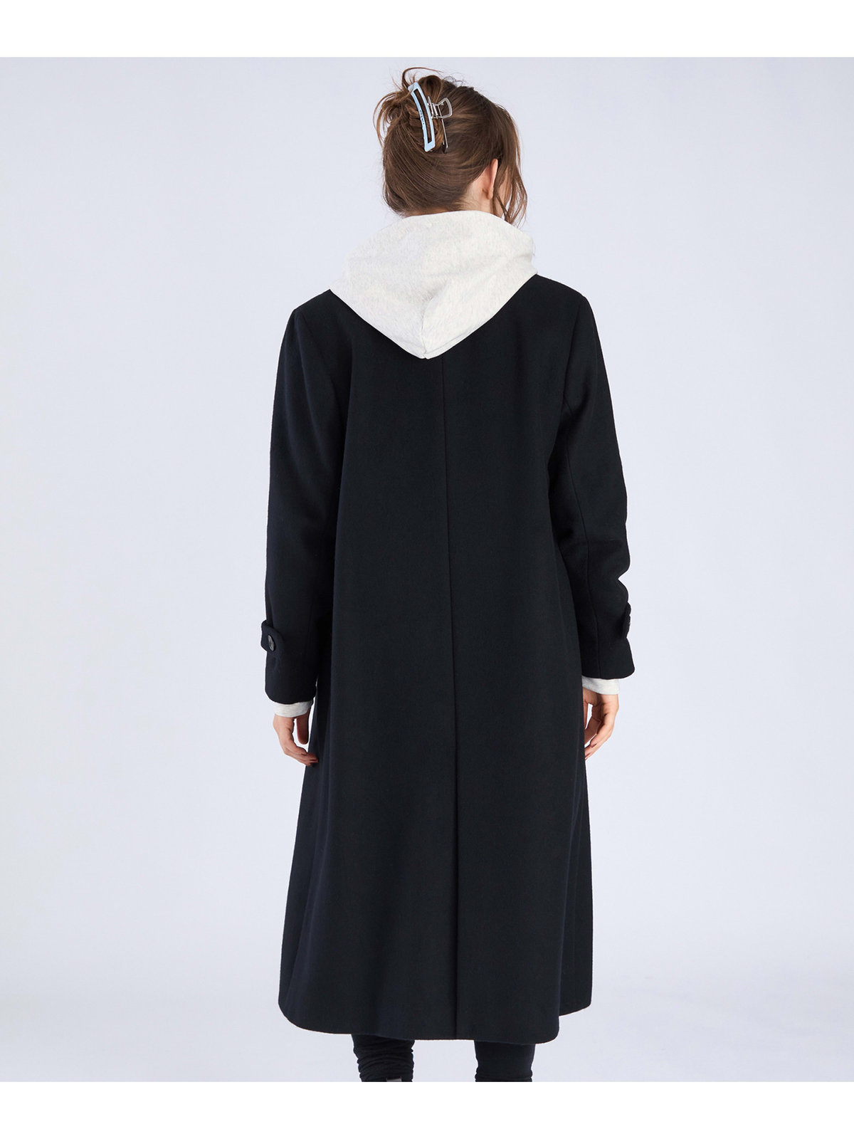 To b. by agnès b. ラムウールロングコート ブラック