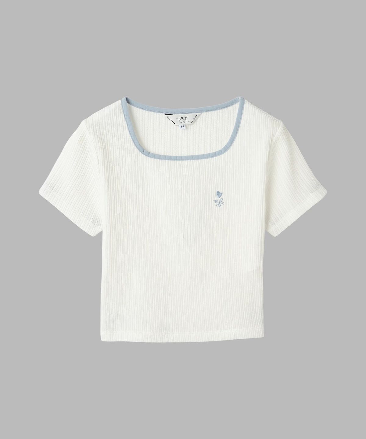 To b. by agnès b. ハート ロゴ コンパクト Tシャツ ホワイト