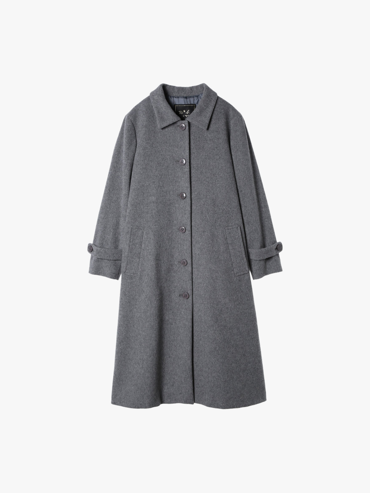 To b. by agnès b. ラムウールロングコート グレー