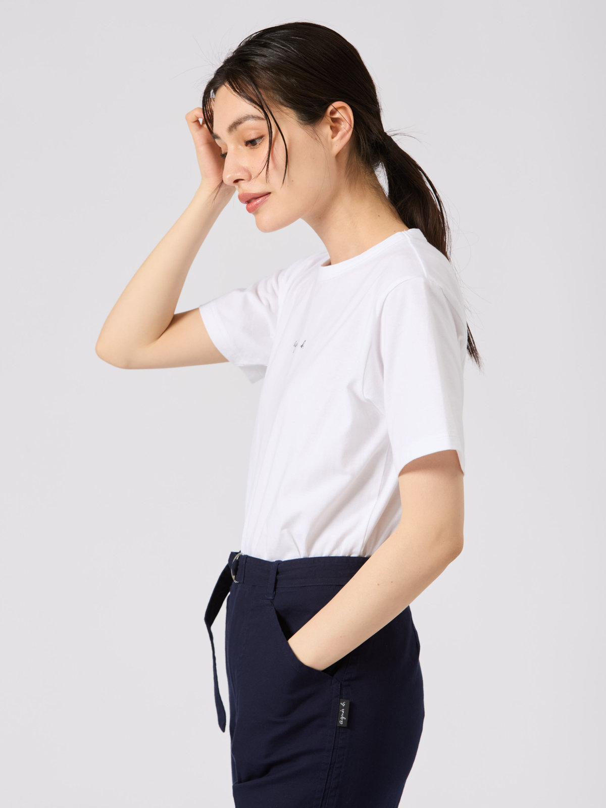 FEMME ウィメンズ ロゴプリント コットン 半袖 Tシャツ "Le Mixte" ホワイト