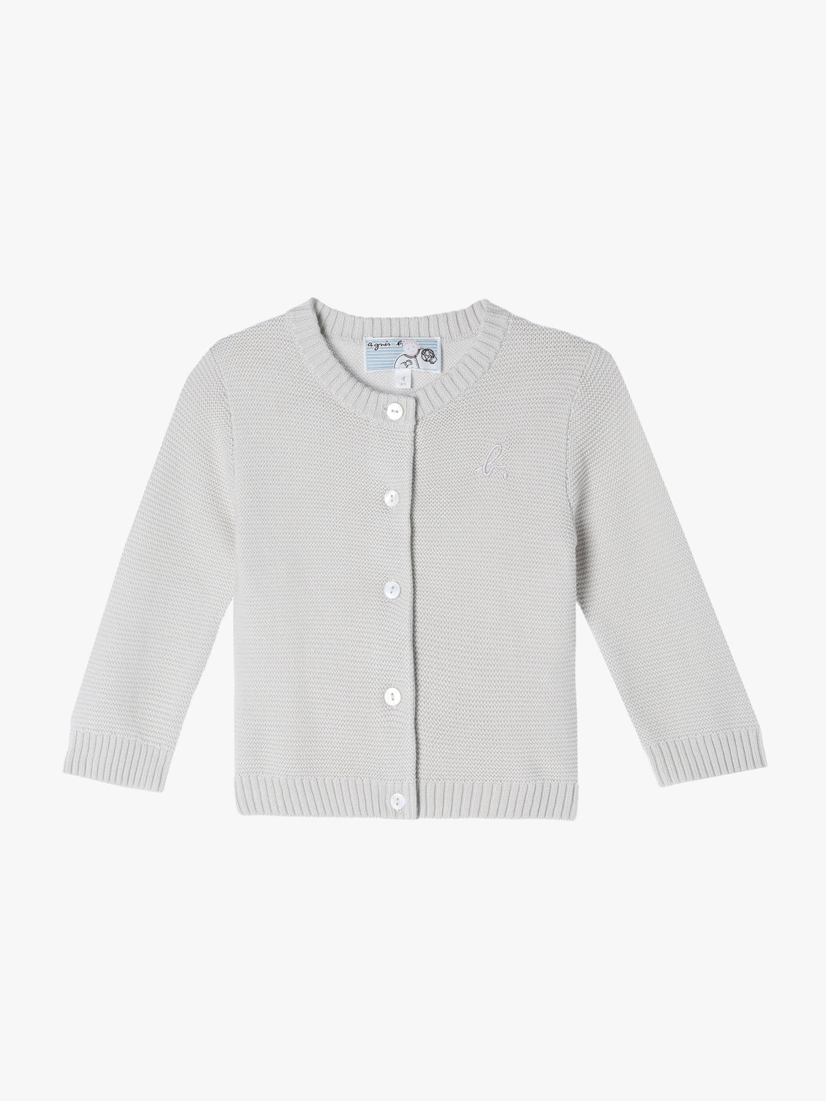 ENFANT ベビー ベビー コットン ニット カーディガン グレー系その他