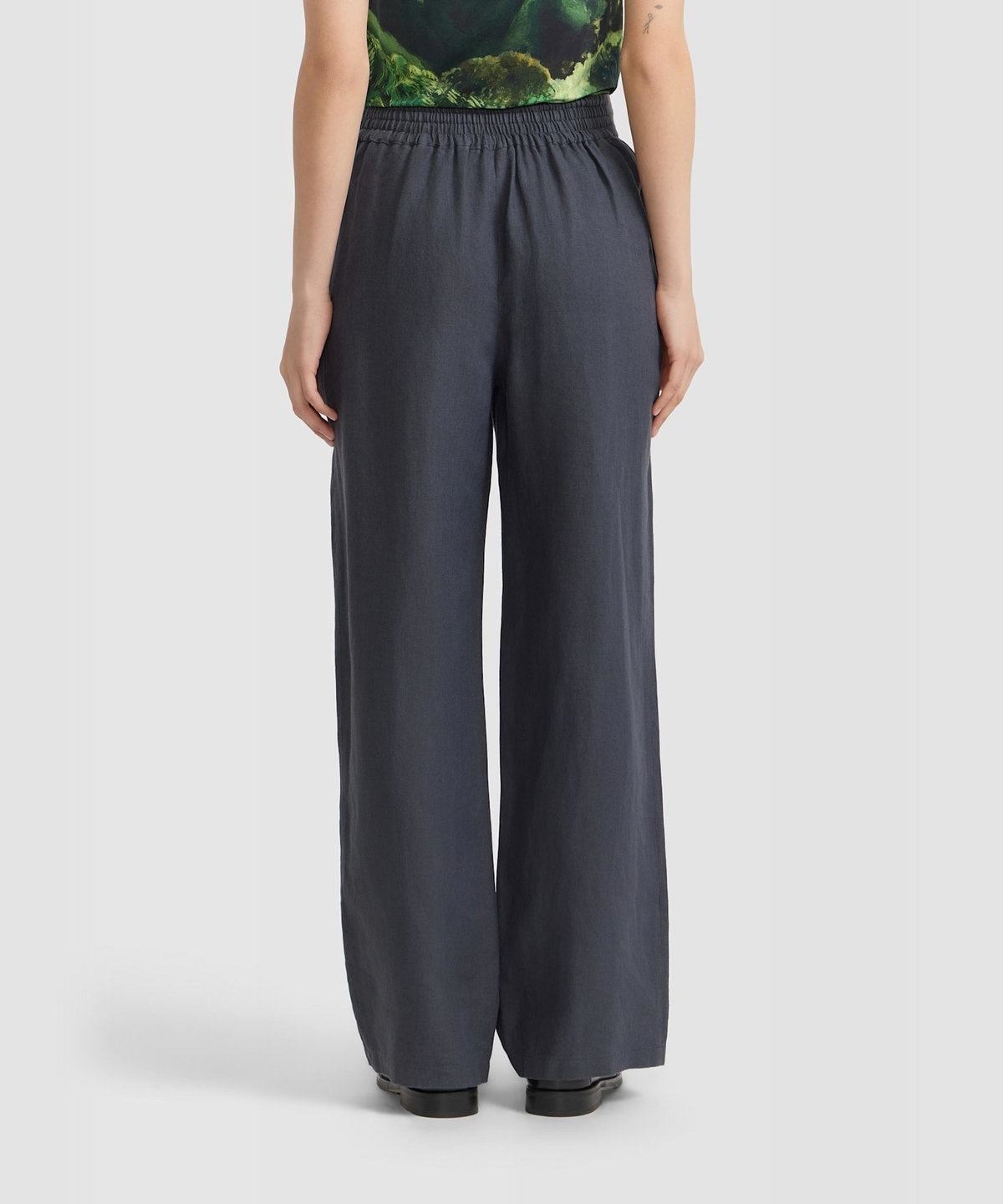 FEMME ウィメンズ リネン ワイド パンツ グレー