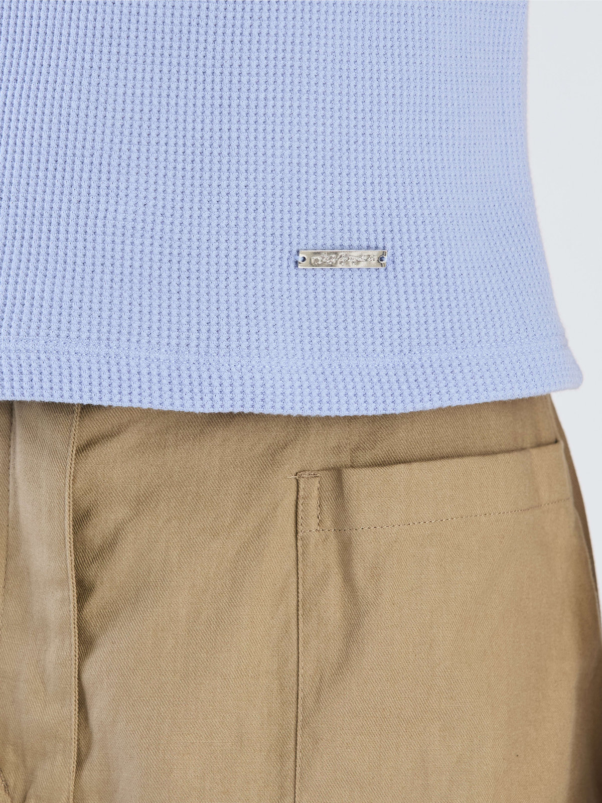 To b. by agnès b. 【Outlet】ワッフル コンパクト 半袖 Tシャツ ブルー