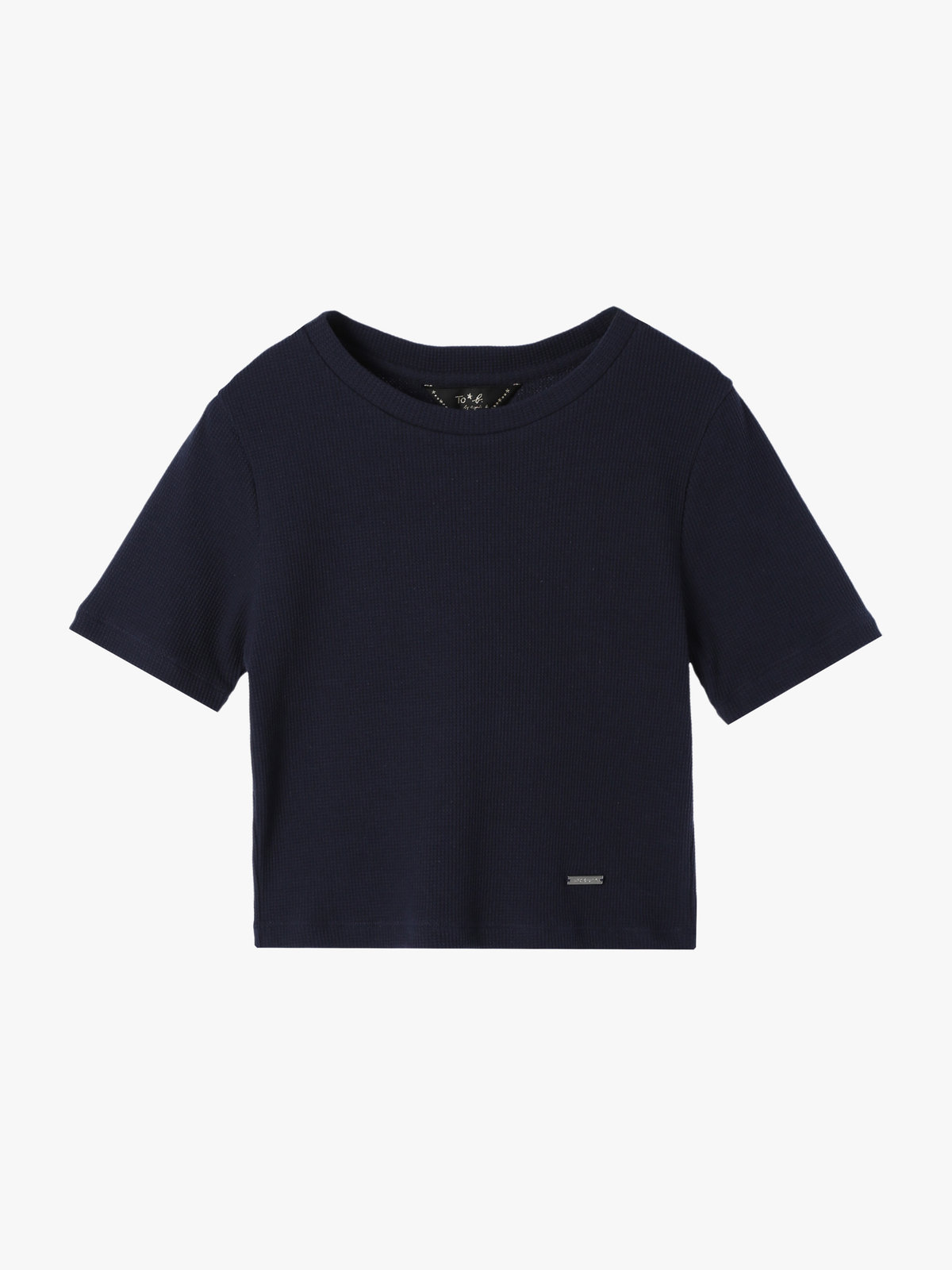 To b. by agnès b. 【Outlet】ワッフル コンパクト 半袖 Tシャツ ネイビー