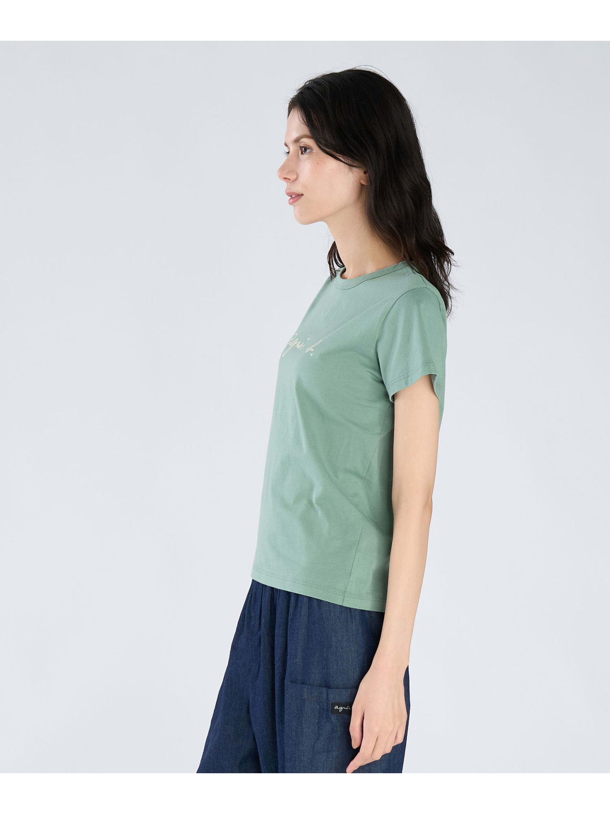 FEMME ウィメンズ ロゴプリント コットン 半袖Tシャツ "Brando" カーキ