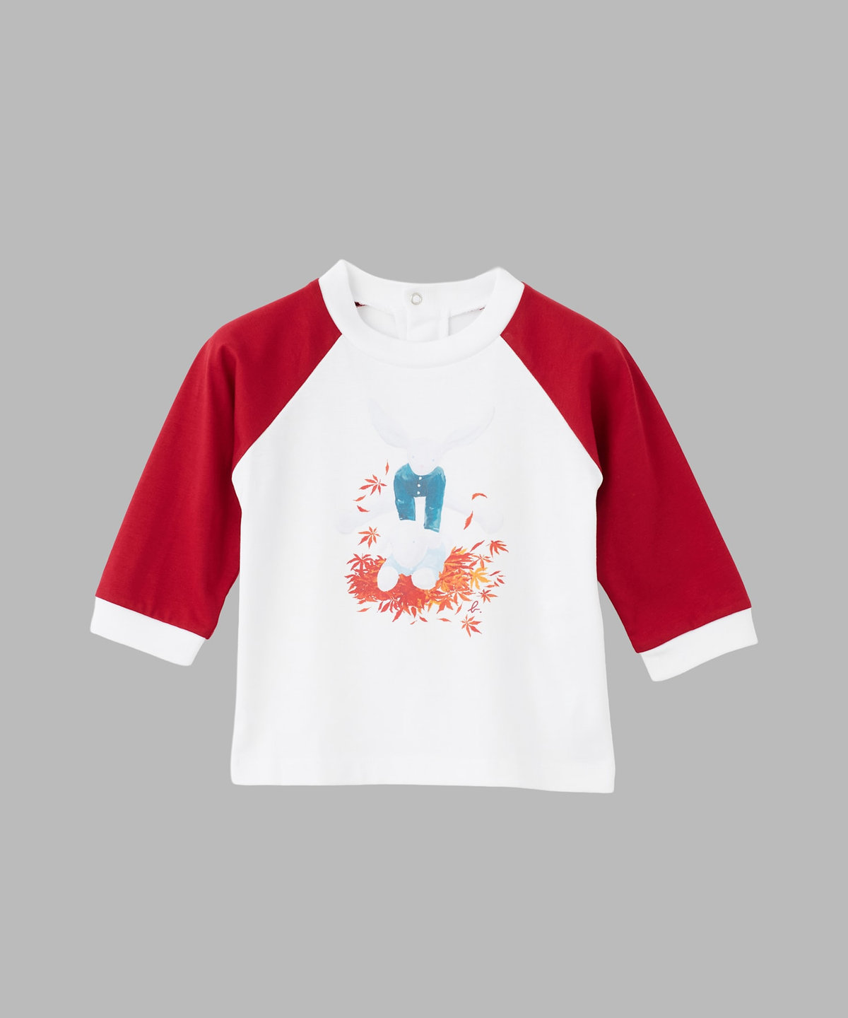 ENFANT ベビー ベビー ラグラン コットン 長袖 Tシャツ ホワイト
