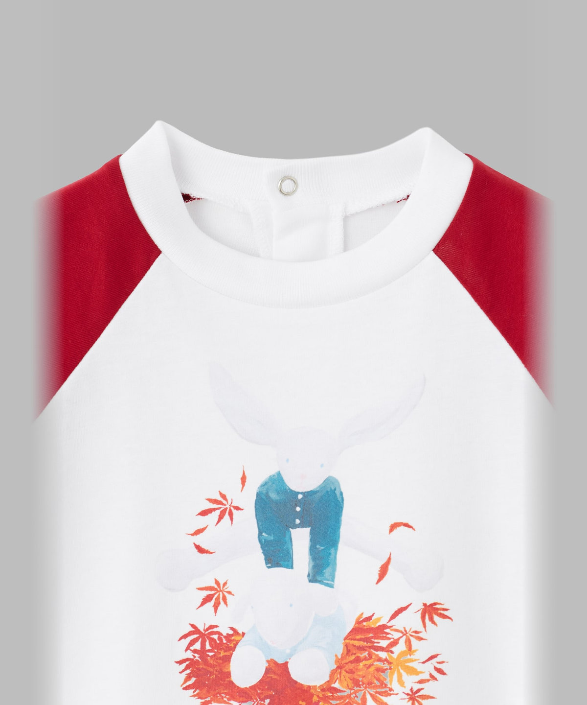 ENFANT ベビー ベビー ラグラン コットン 長袖 Tシャツ ホワイト