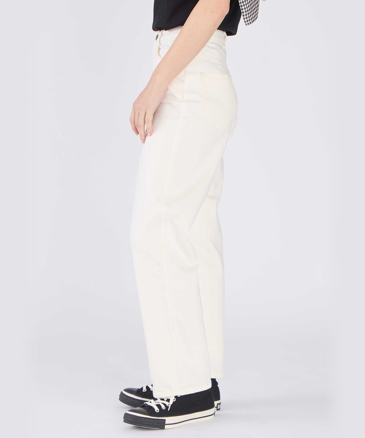 To b. by agnès b. ホワイトデニムストレートパンツ ホワイト