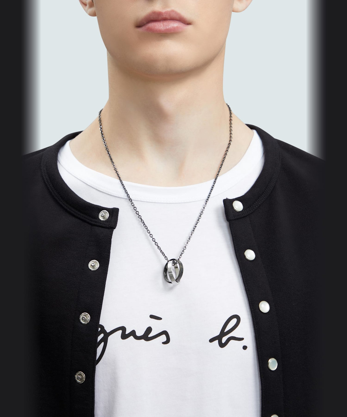 HOMME メンズ メンズ ロゴ レイヤード ネックレス "Compulsion" グレー系その他