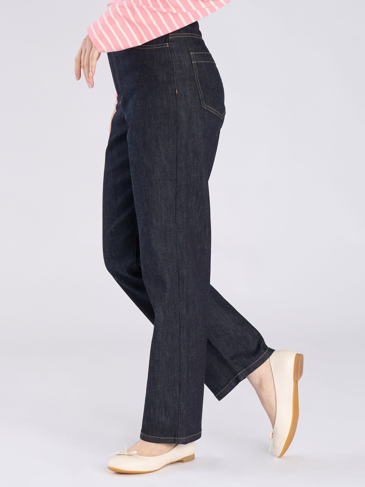 To b. by agnès b. デニム ストレートパンツ ネイビー