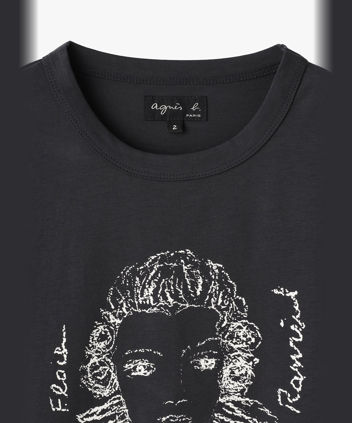 FEMME ウィメンズ イラスト オーガニックコットン 半袖 Tシャツ B. STYLE COURT グレー