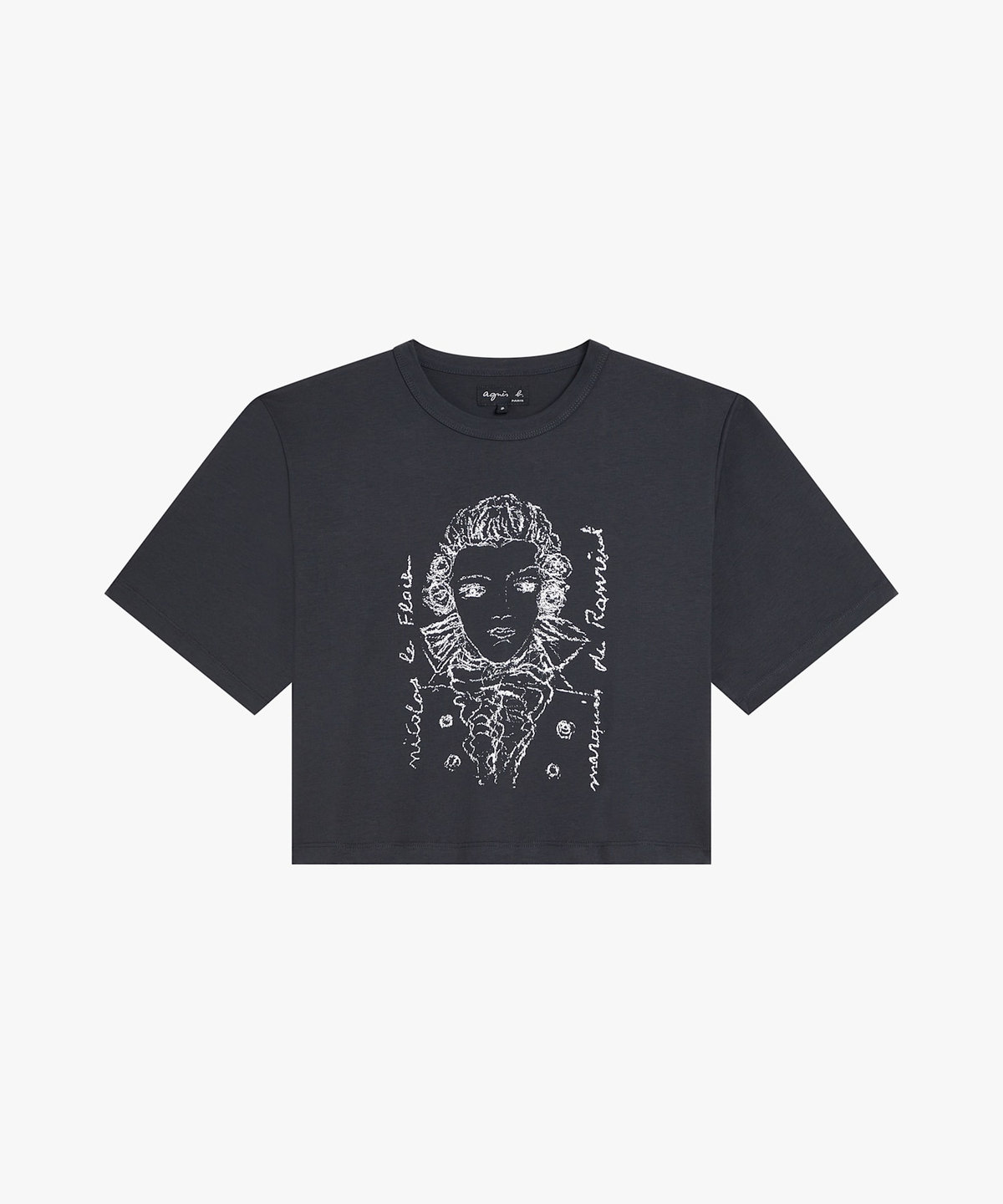 FEMME ウィメンズ イラスト オーガニックコットン 半袖 Tシャツ B. STYLE COURT グレー