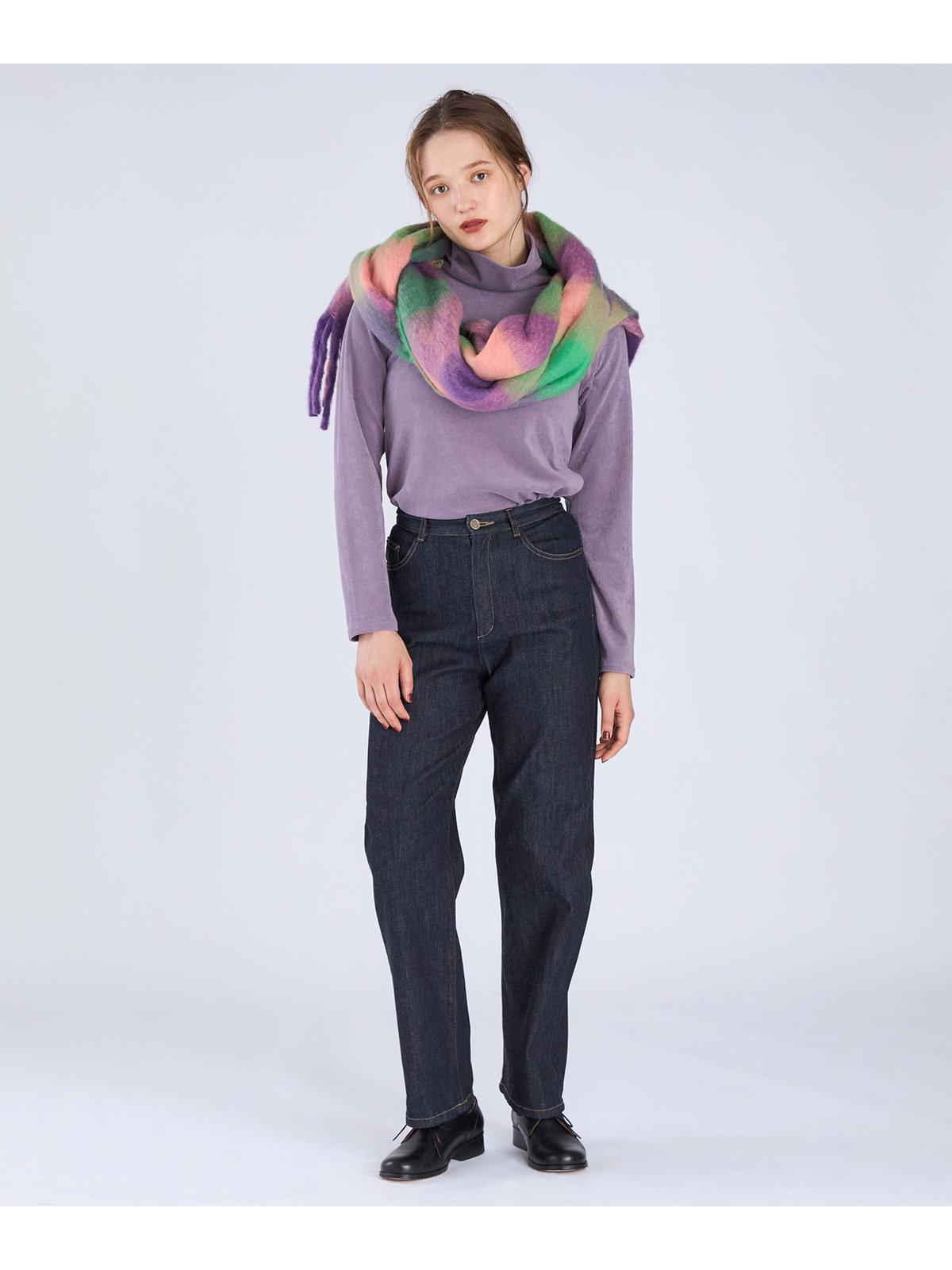 To b. by agnès b. デニム ストレートパンツ ネイビー