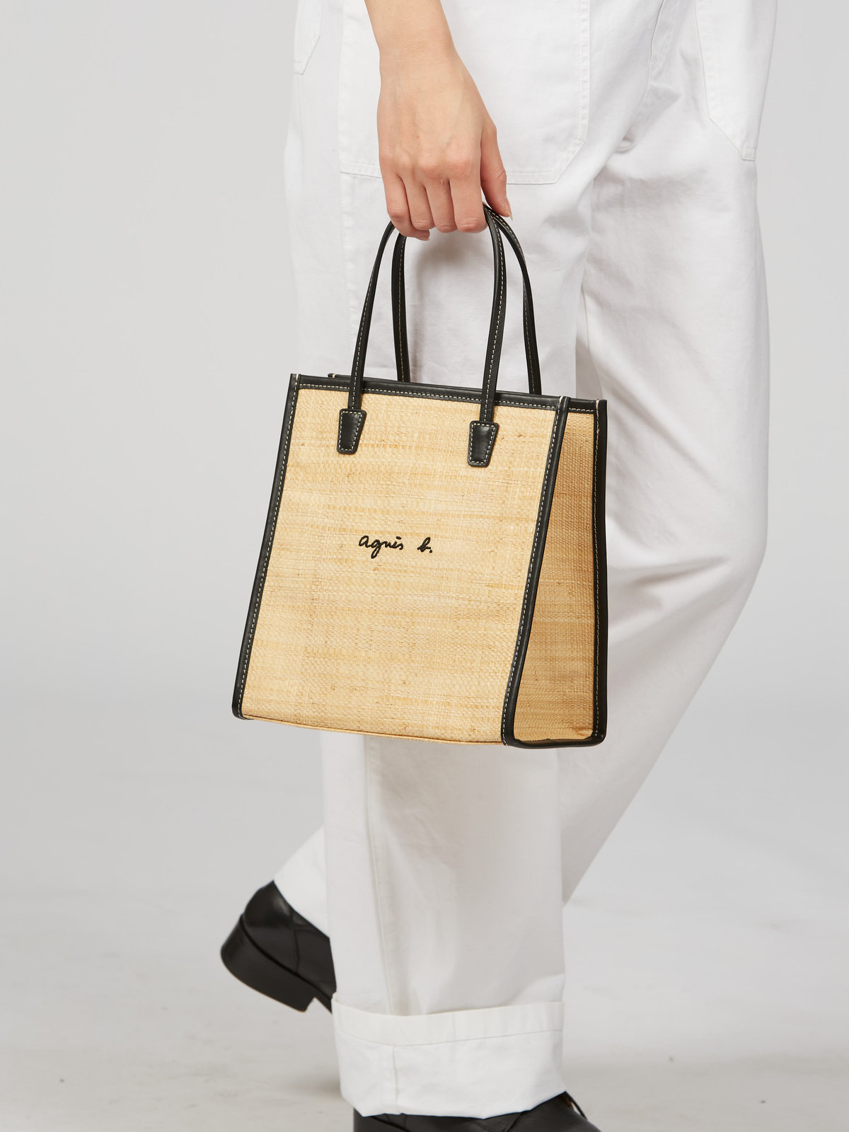 VOYAGE ウィメンズ バッグ＆ウォレット ラフィア スモール トートバッグ (WAX35-01) オフホワイト