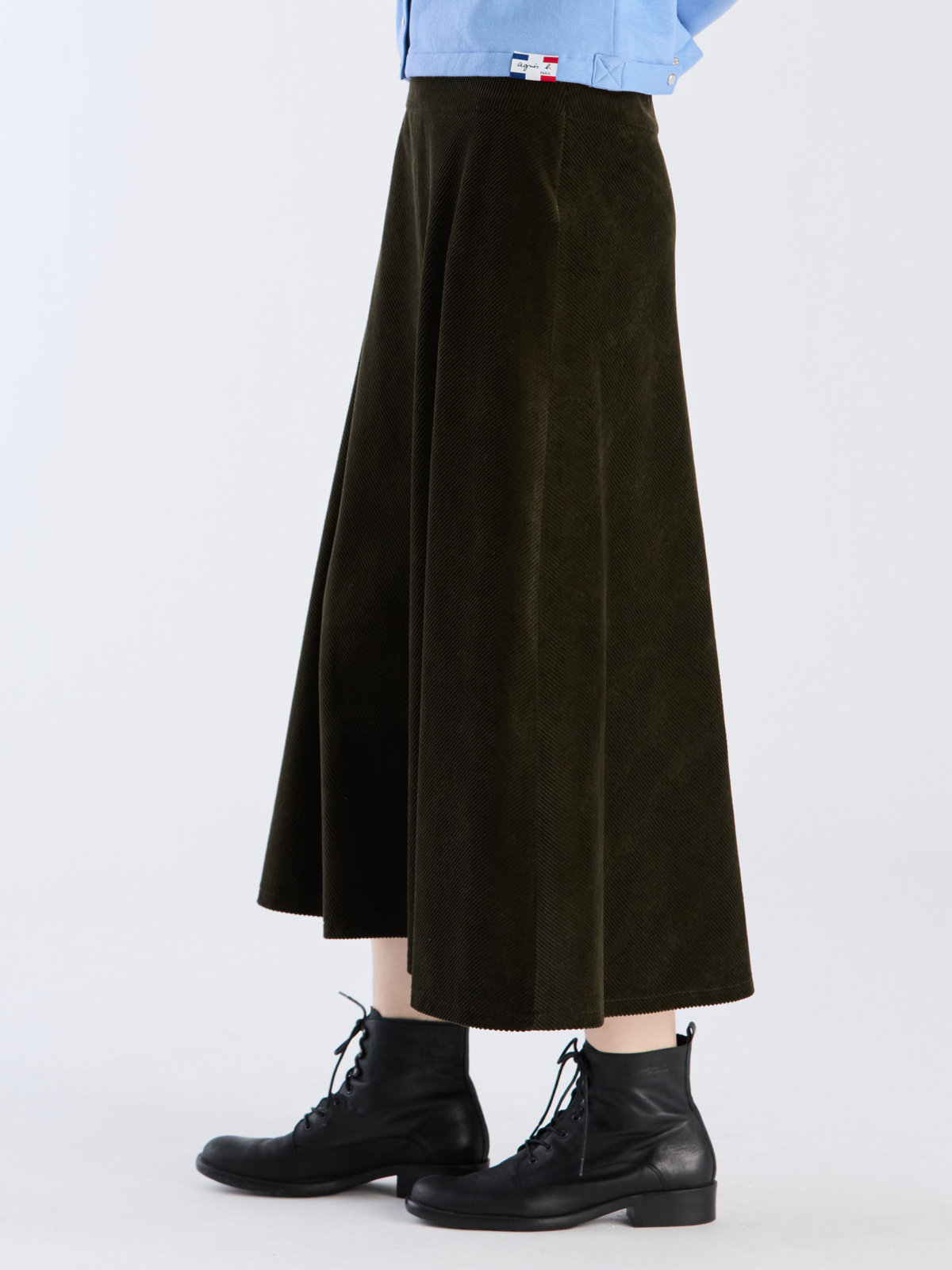 FEMME ウィメンズ 【Outlet】UR88 JUPE コーデュロイフレアロングスカート カーキ