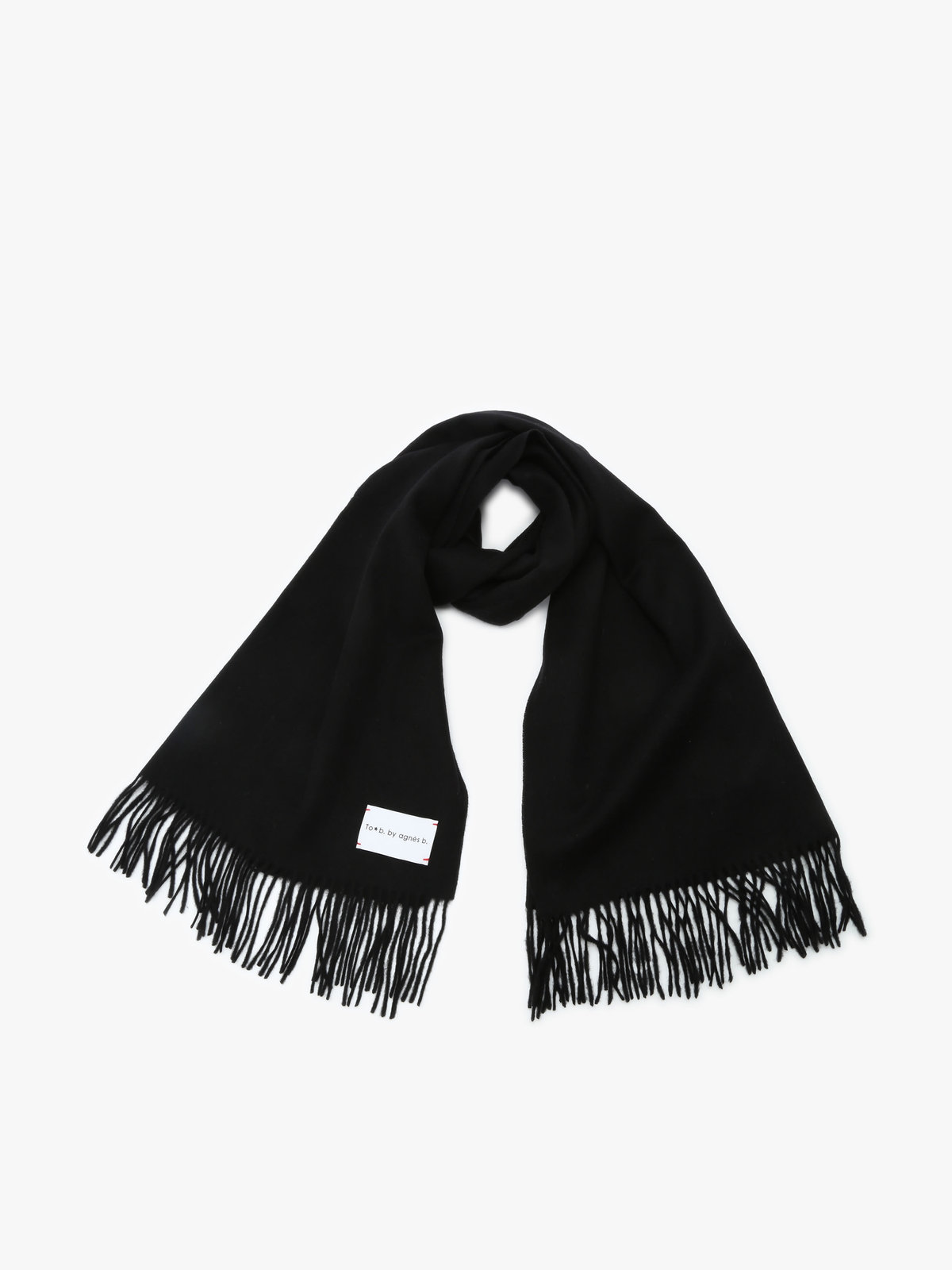 To b. by agnès b. ウール カシミヤ マフラー ブラック
