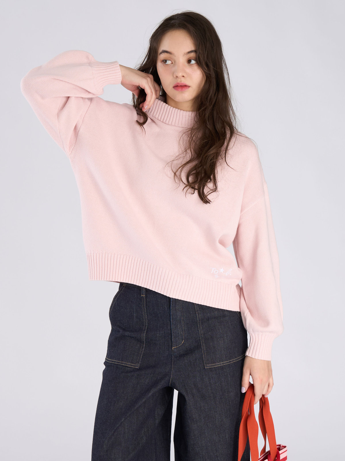 To b. by agnès b. ソフトニット プルオーバー ピンク