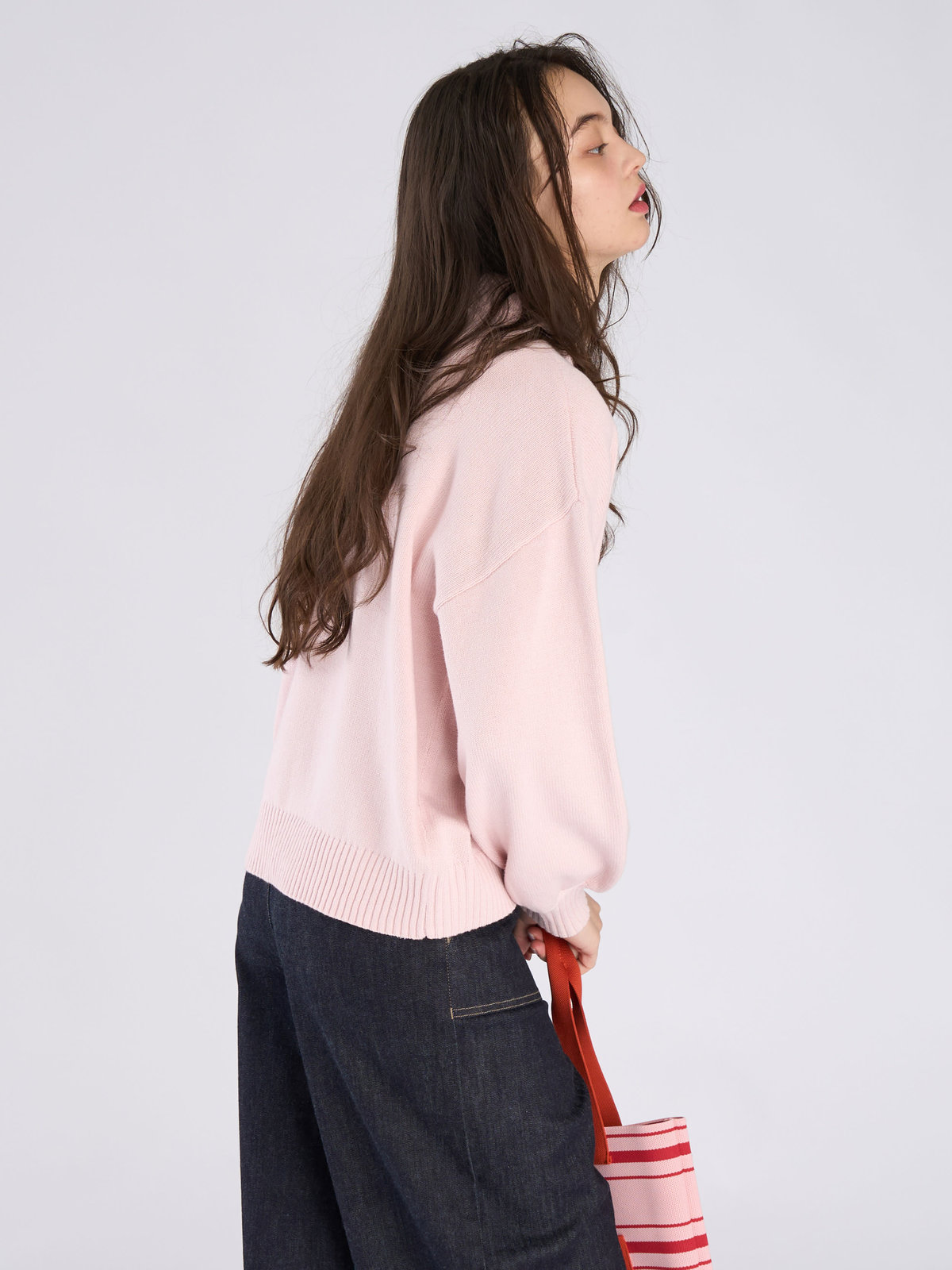 To b. by agnès b. ソフトニット プルオーバー ピンク