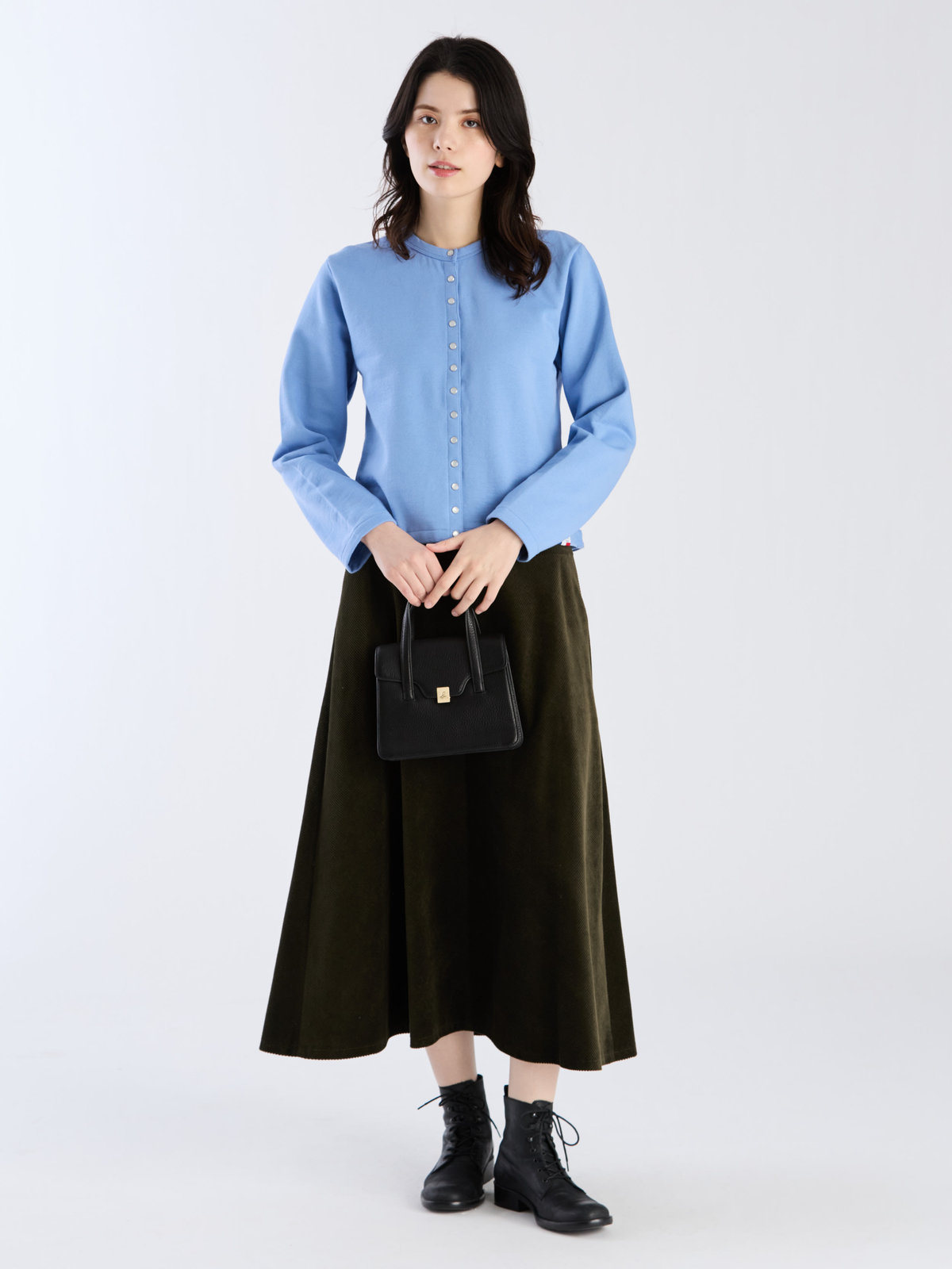 FEMME ウィメンズ 【Outlet】UR88 JUPE コーデュロイフレアロングスカート カーキ
