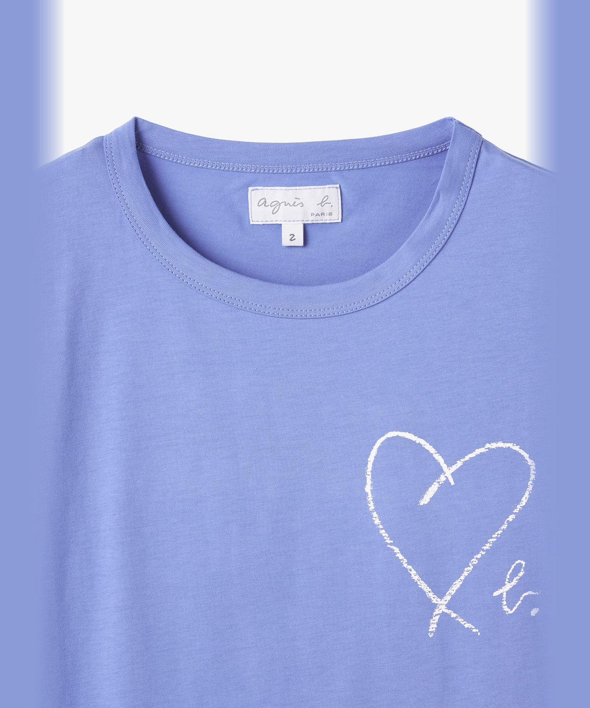 FEMME ウィメンズ "b."ロゴ ハート プリント コットン 半袖 Tシャツ "Brando" ブルー