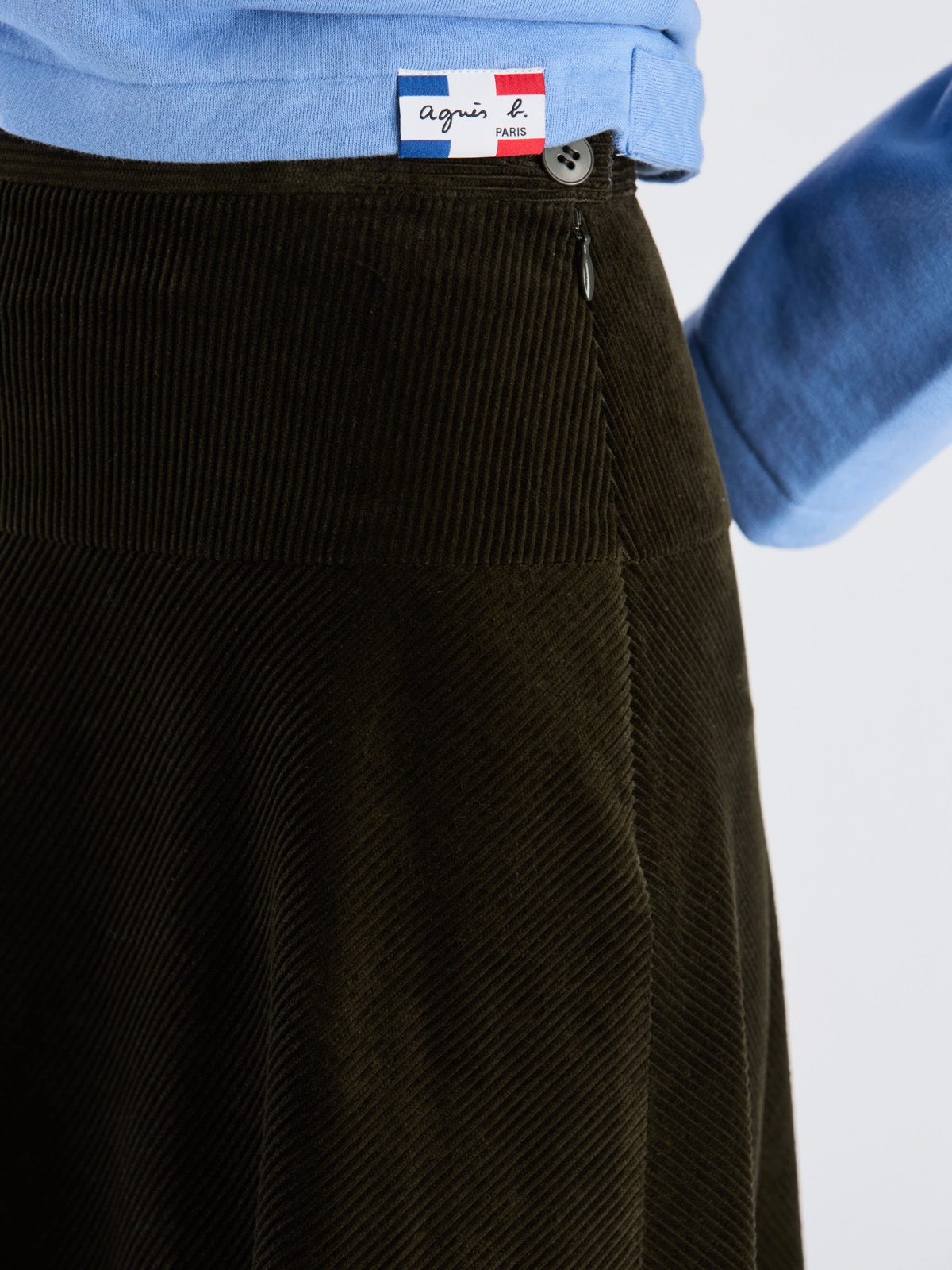 FEMME ウィメンズ 【Outlet】UR88 JUPE コーデュロイフレアロングスカート カーキ