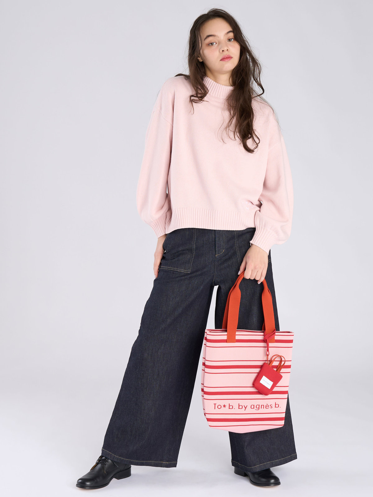 To b. by agnès b. ソフトニット プルオーバー ピンク