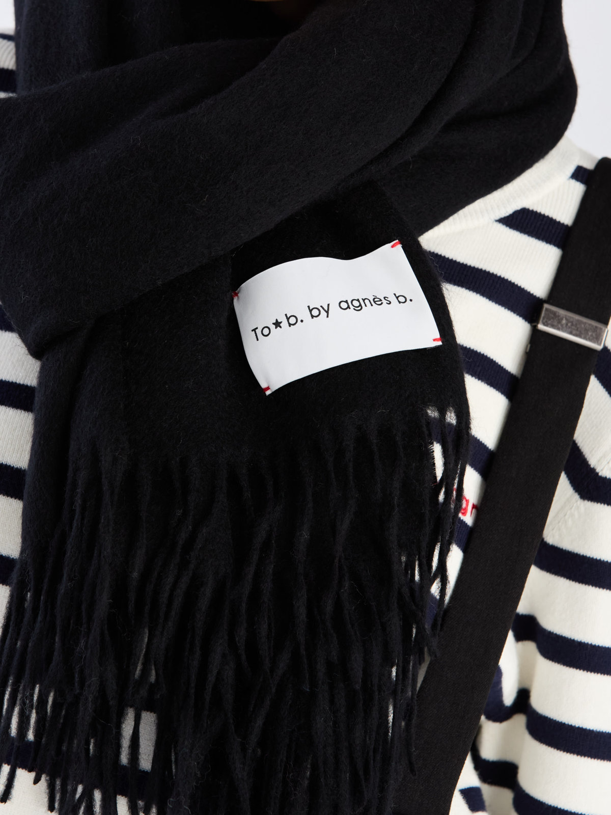 To b. by agnès b. ウール カシミヤ マフラー ブラック