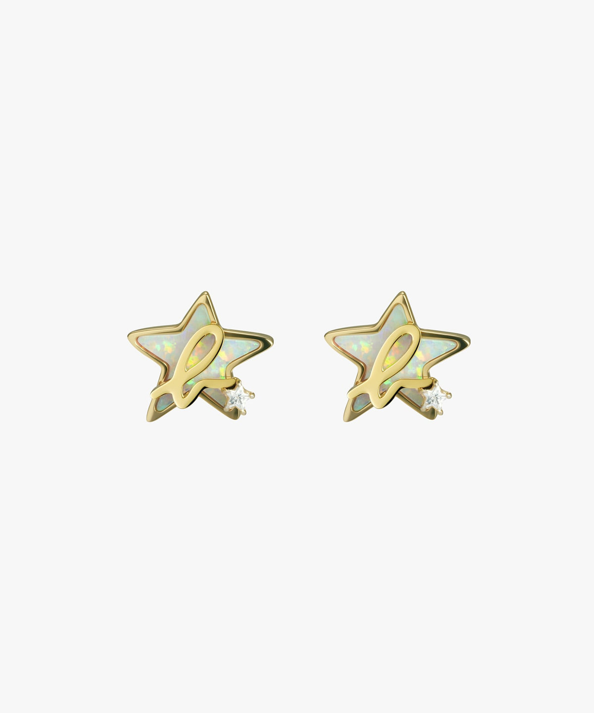 FEMME ウィメンズ "b."ロゴ スター ピアス "Silent Night Star" ゴールド