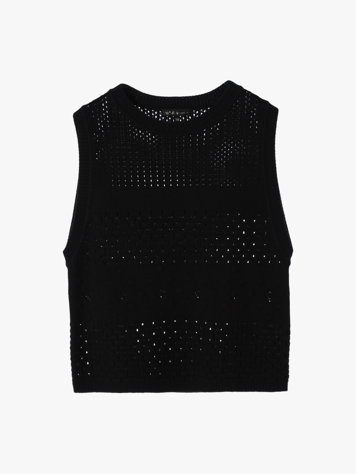 To b. by agnès b. 【Outlet】コットン オープンワーク ニット プルオーバー ブラック
